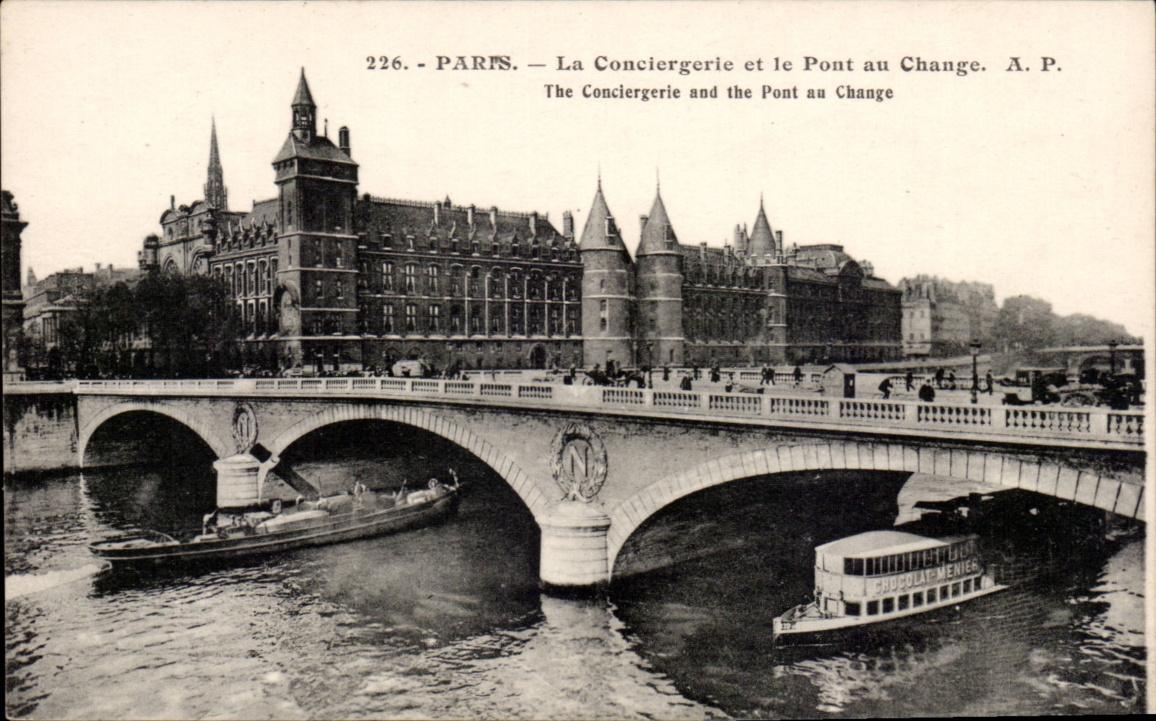 Paris - 1 - La Conciergerie et le Pont au Change - CPA