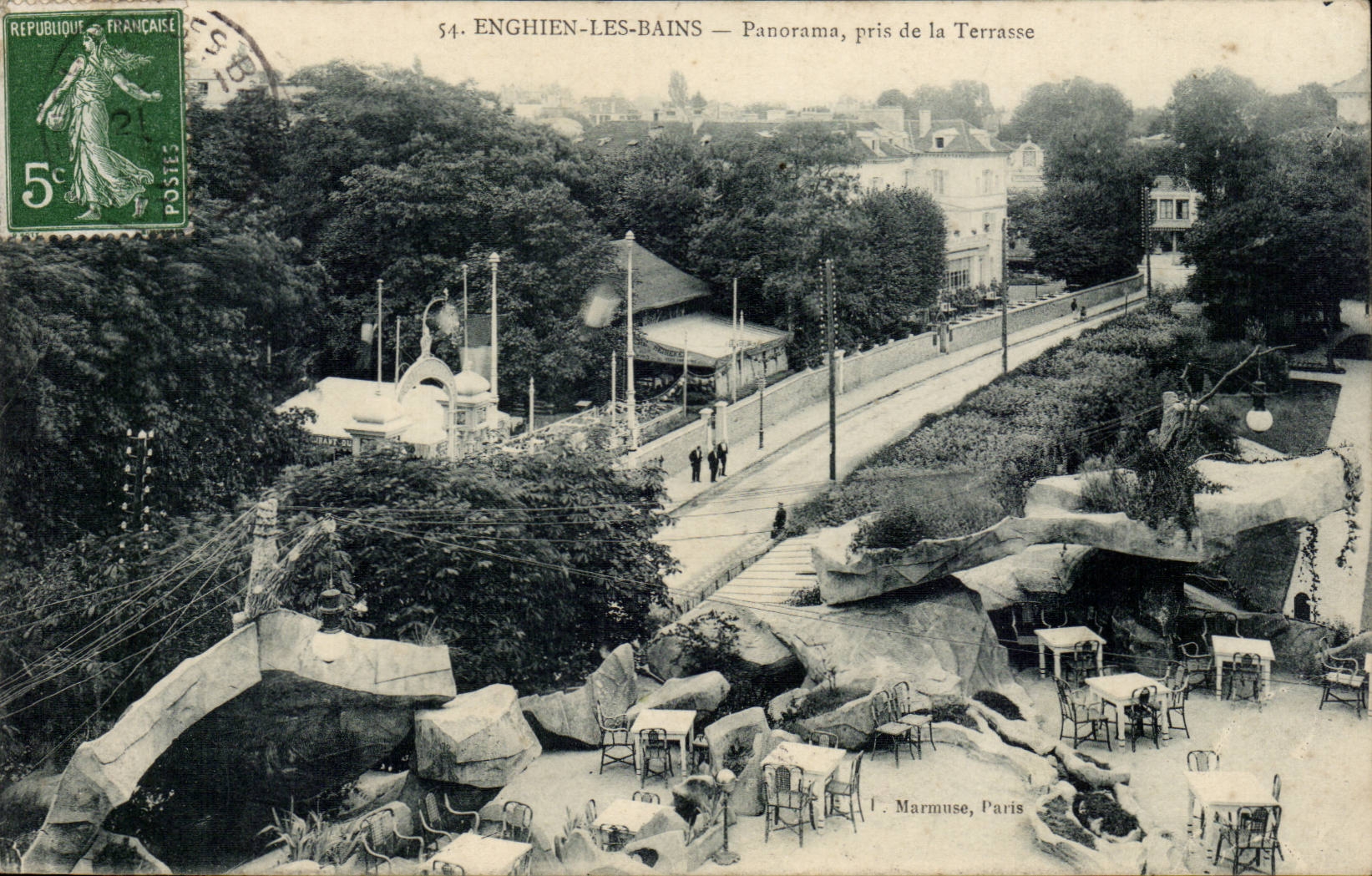 Enghien les Bains - Panorama taken of the Terrace - CPA