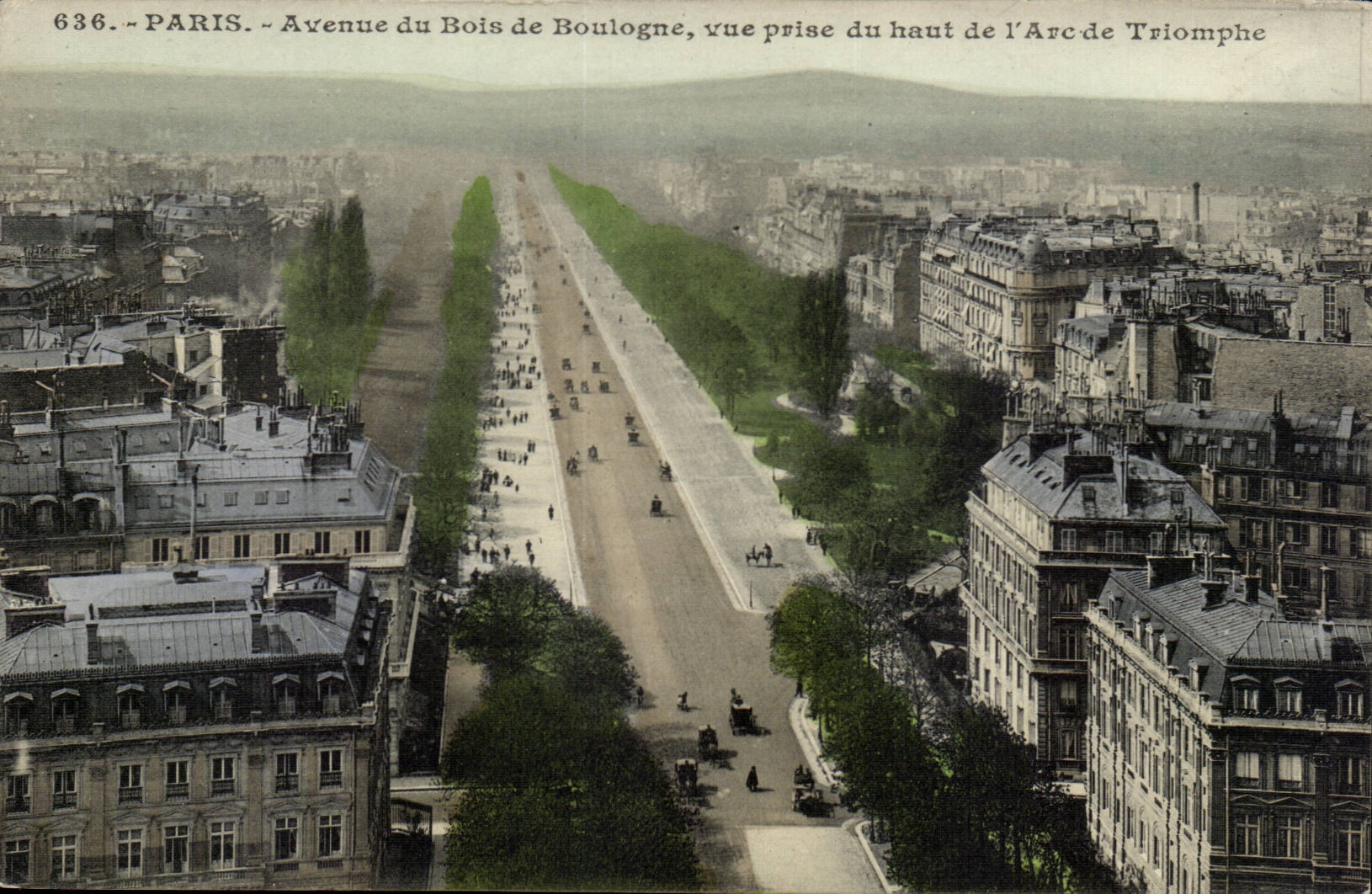 Paris 16 - Avenue du Bois de Boulogne vue prise du haut de l'Arc de Triomphe - CPA