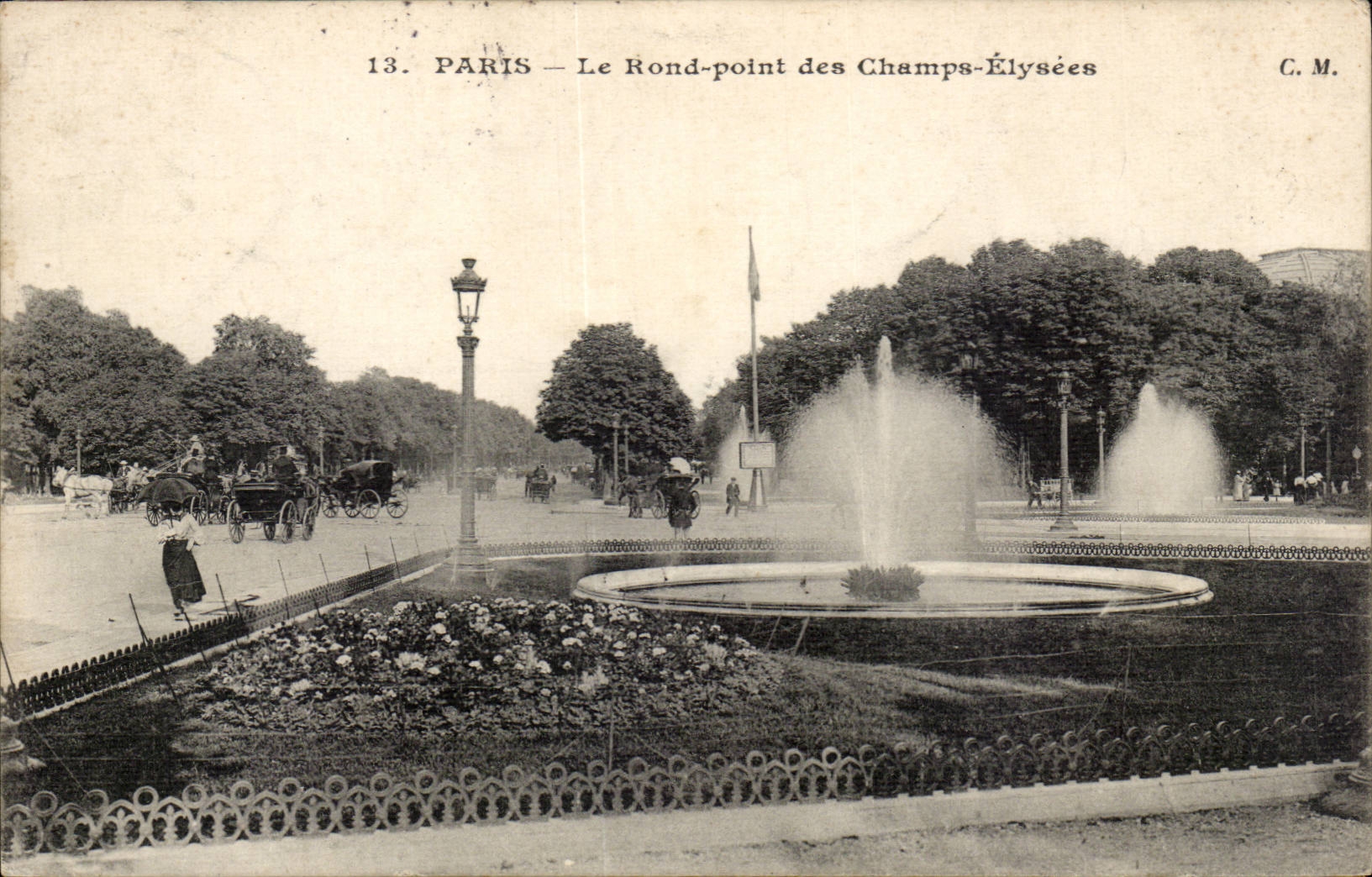 Paris 8 - The Round Bridge of Champs Elysees CPA