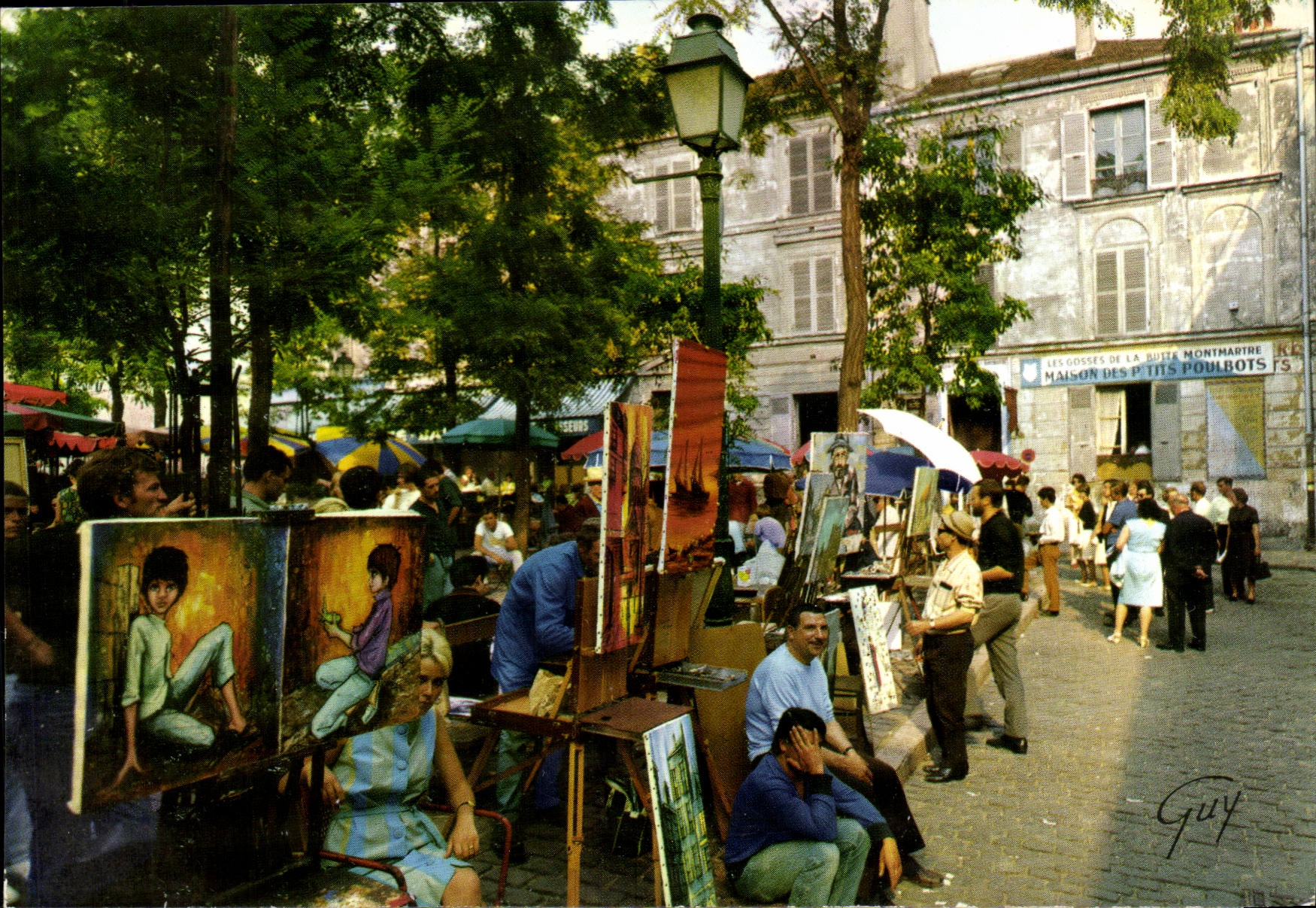 CPM Paris La Butte Montmartre peintres place du Tertre
