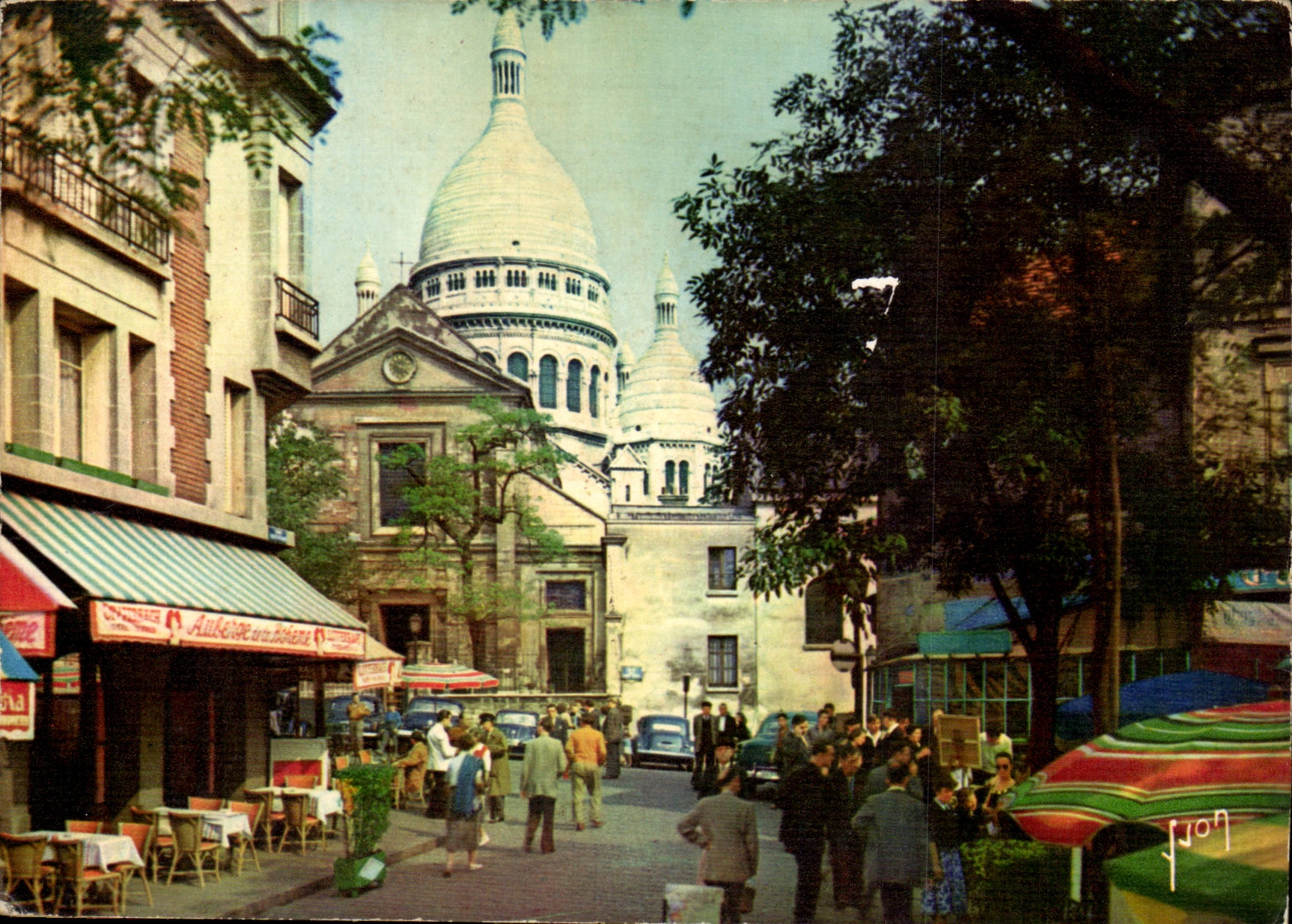 Paris 18 - Place du Tertre - et le Sacre Coeur - Couleurs et Lumiere de France CPA 