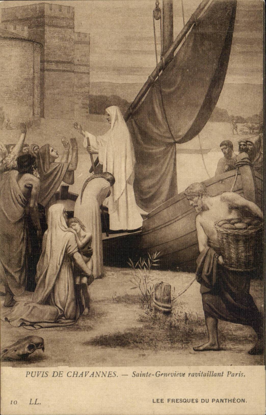 Paris - 5 - Frescos of the Pantheon - Puvis de Chavannes - Sainte Genevieve - CPA