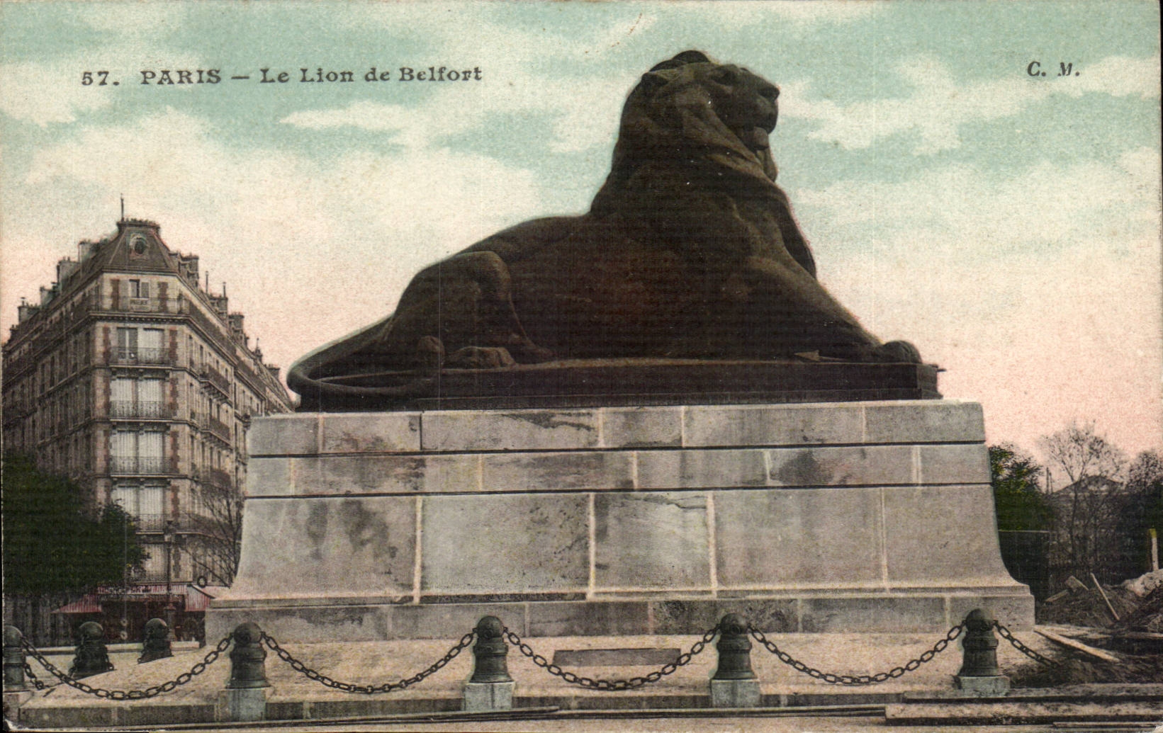 Paris - 14 - the Lion of Belfort CPA