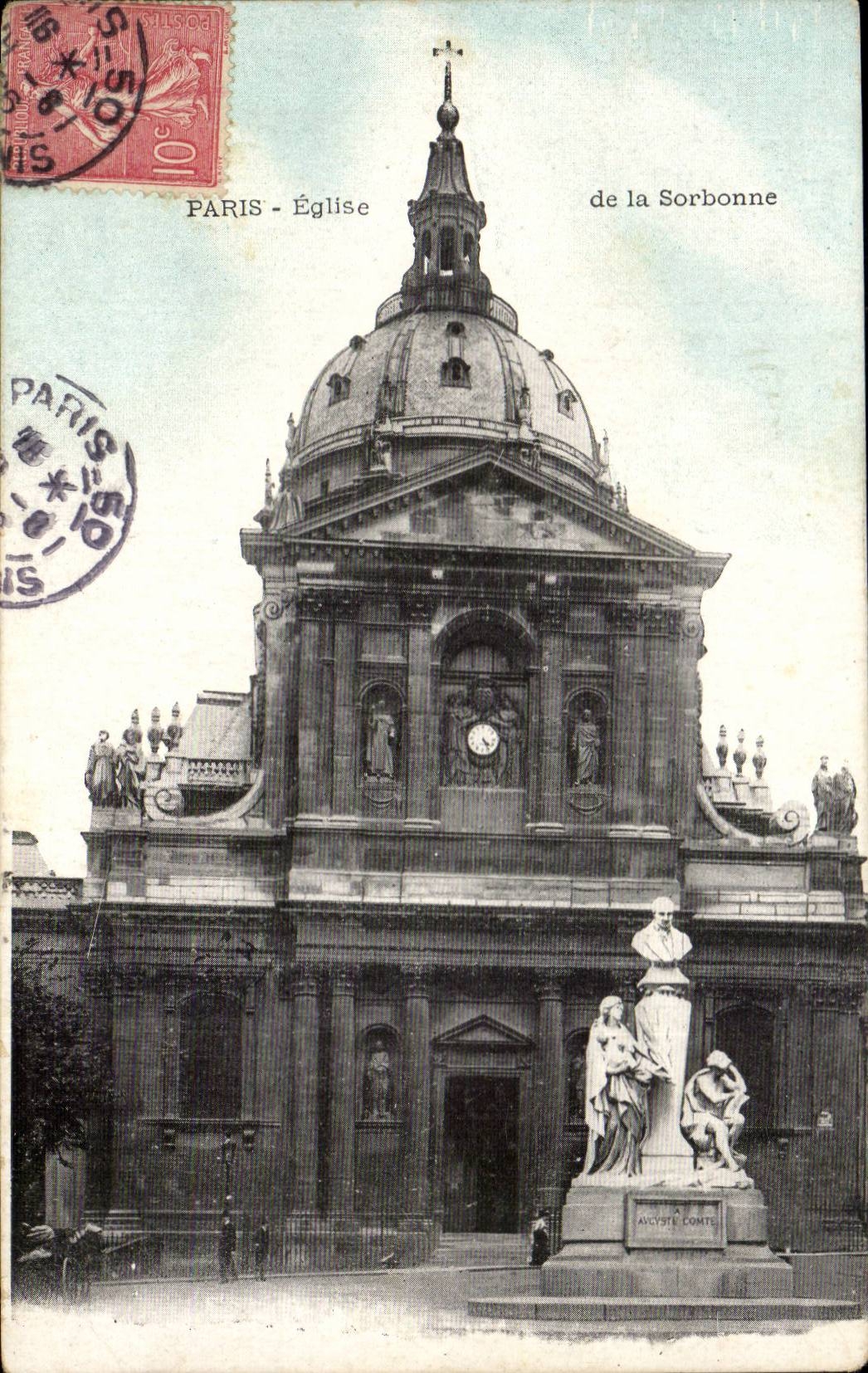 Paris - 3 - Church of Sorbonne CPA
