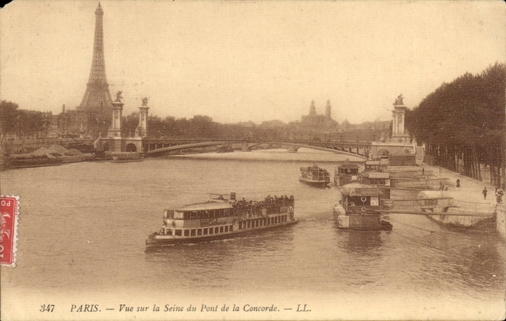 Paris - 8 - Sight On the Seine of the Bridge of the Harmony - CPA