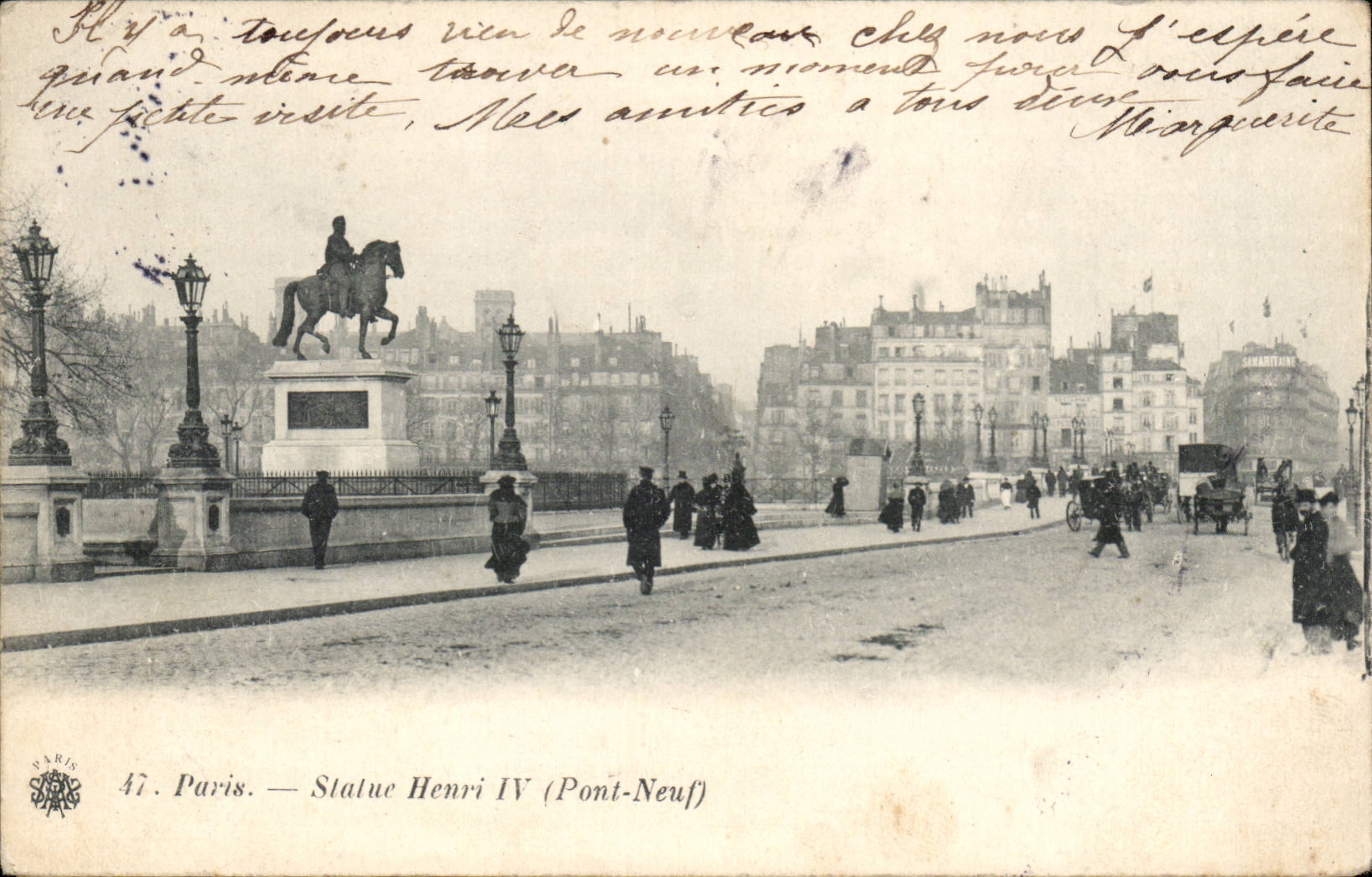 Paris - 1 - Statue Henri IV - Pont Neuf CPA 