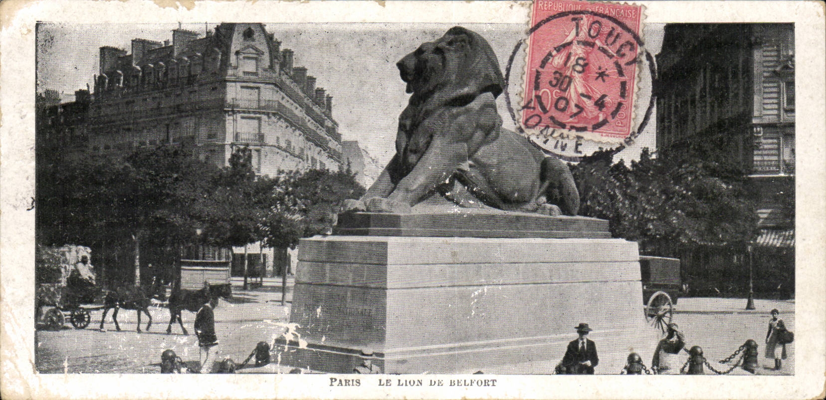 Paris 14 - The Lion of Belfort CPA