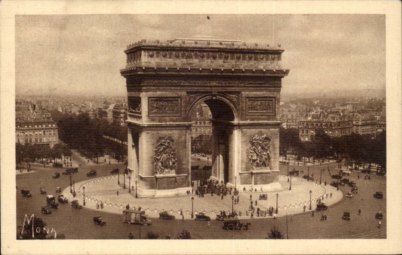 Paris - 8 - the Place of Etoile and Arc de Triomphe the CPA