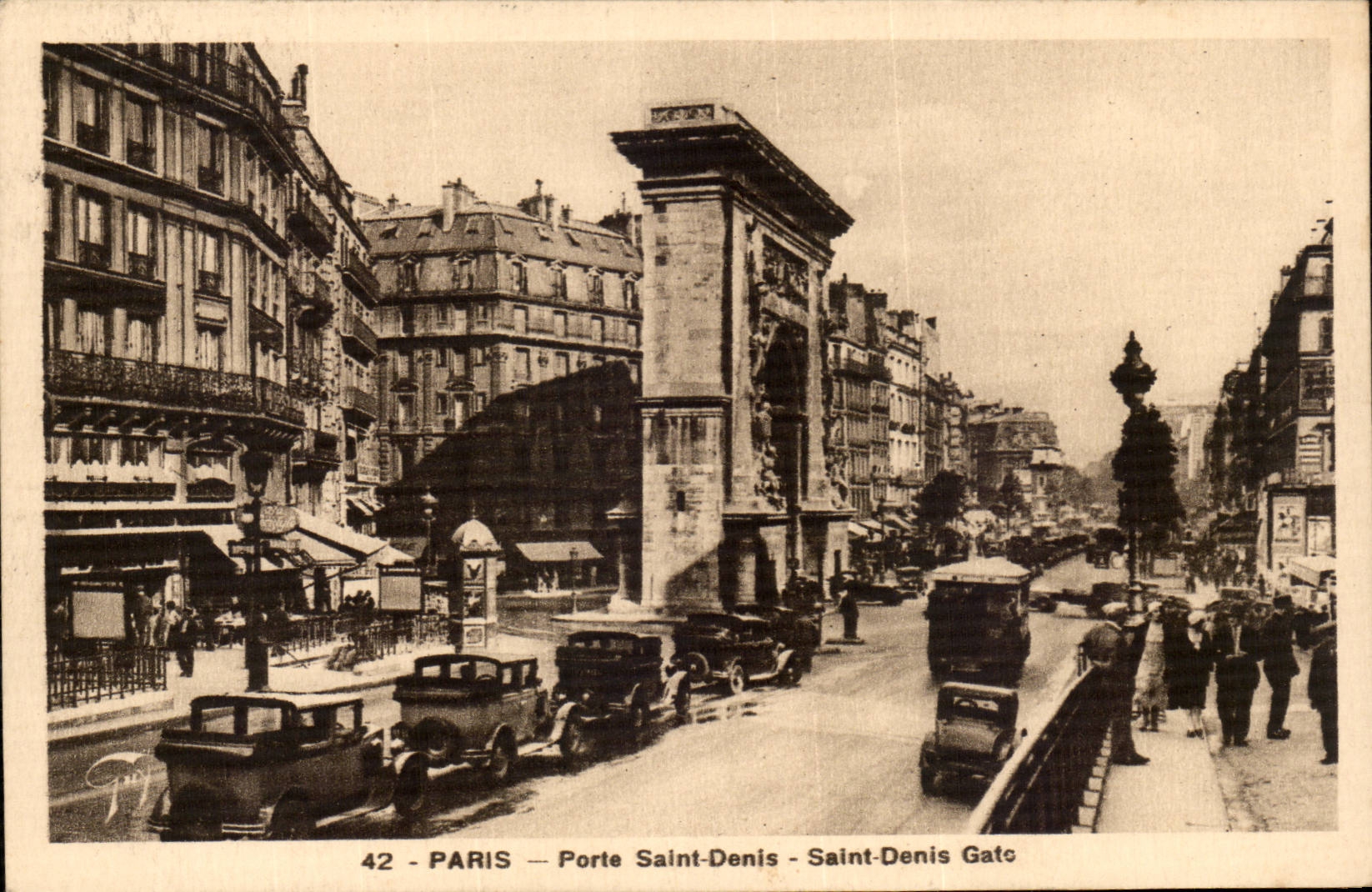 Paris - 10 - Gate Saint Denis - car CPA