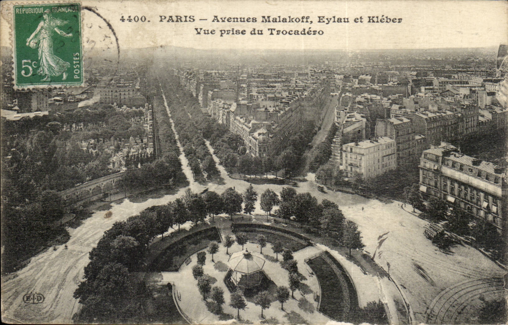 Paris - 16 Avenue Malakoff - Eylau et Kleber - Vue Prise du Trocadero CPA 