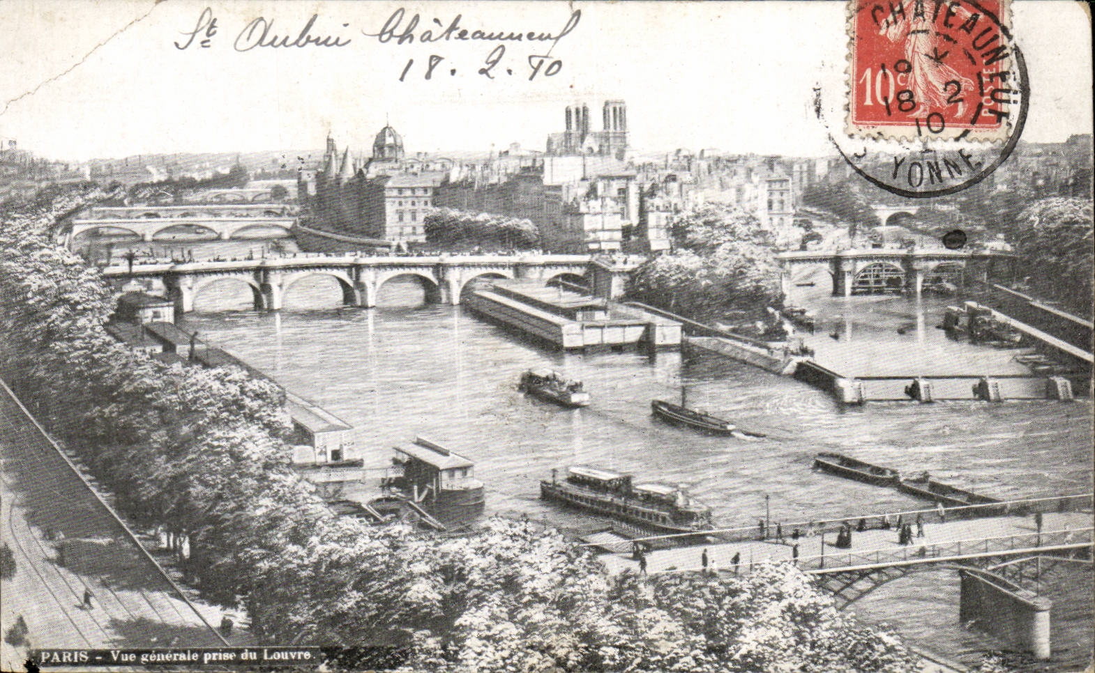 Paris - 1 - Vue Generale prise du Louvre - CPA 