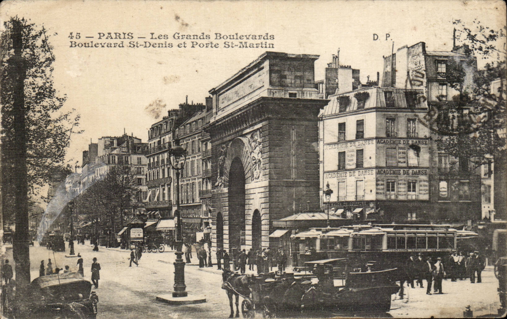 Paris 10 - The Grand boulevards Saint Denis and Porte Saint Martin CPA -