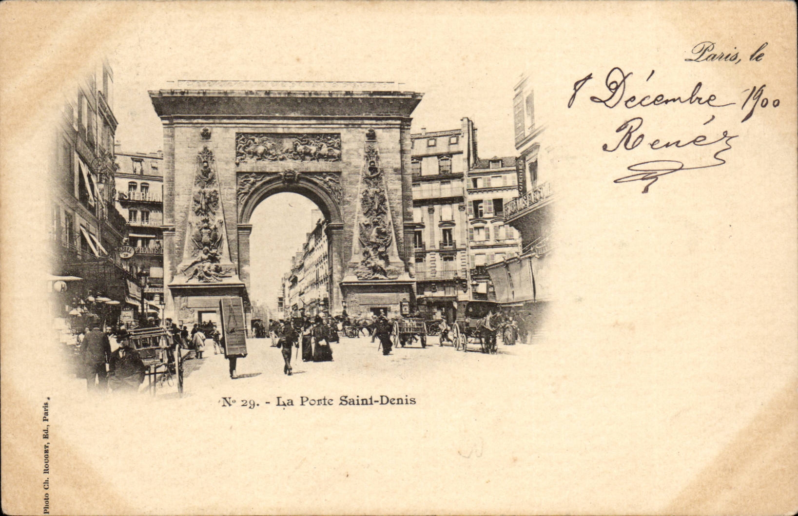 Paris - 10 - Gate Saint Denis CPA