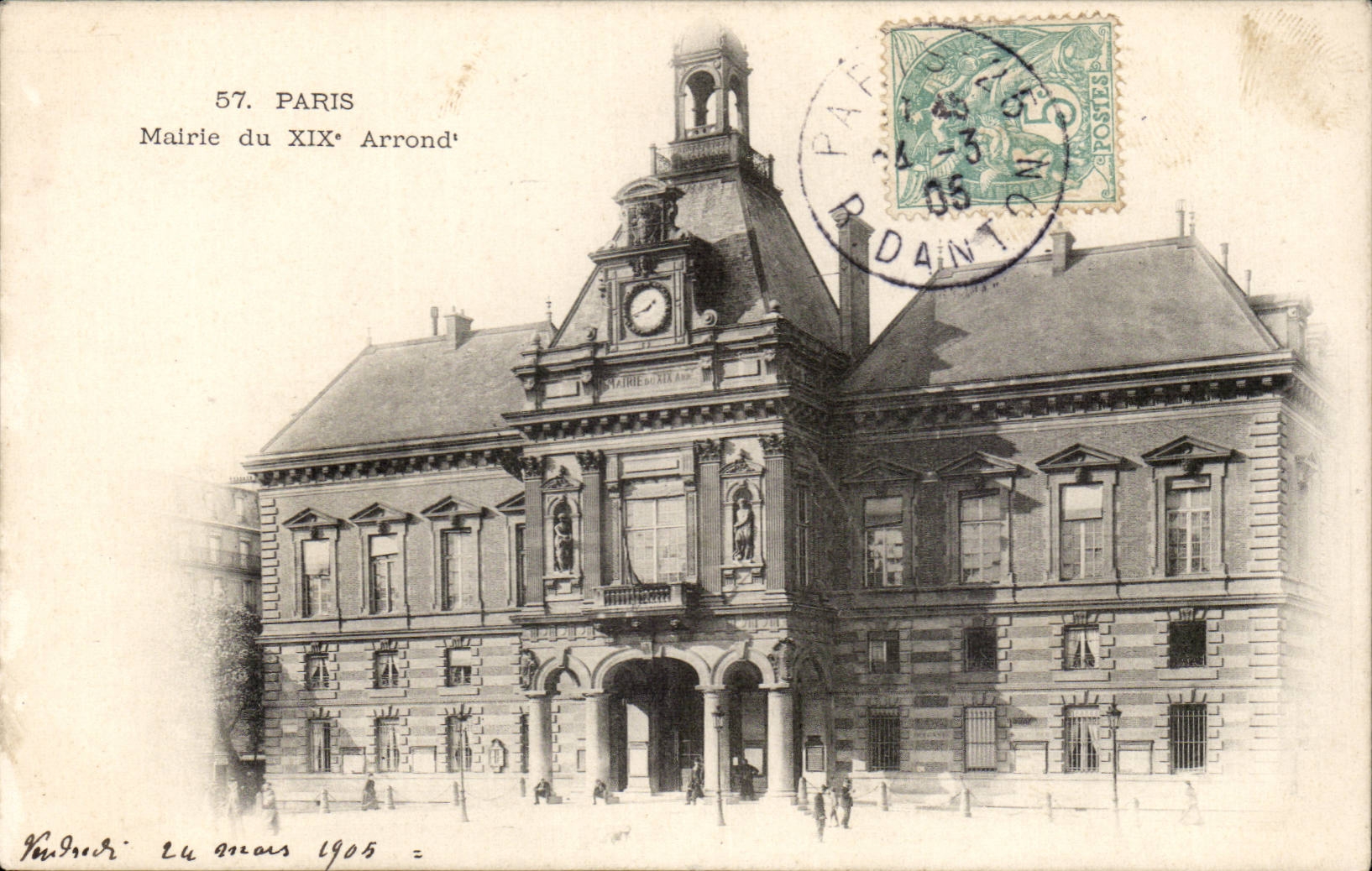 Paris 19 - Town hall of 19 District CPA