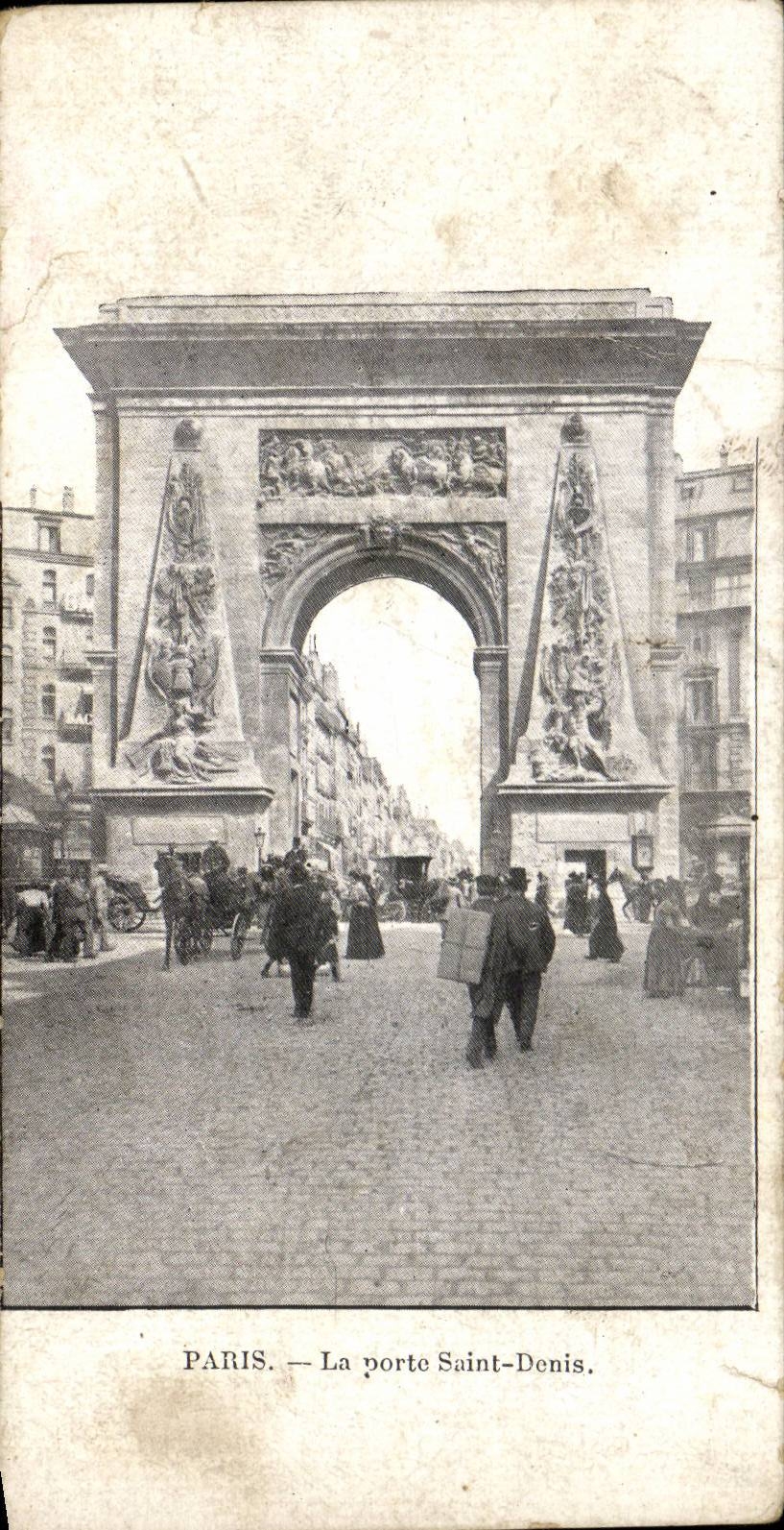 Paris - 10 - the Gate Saint Denis - CPA