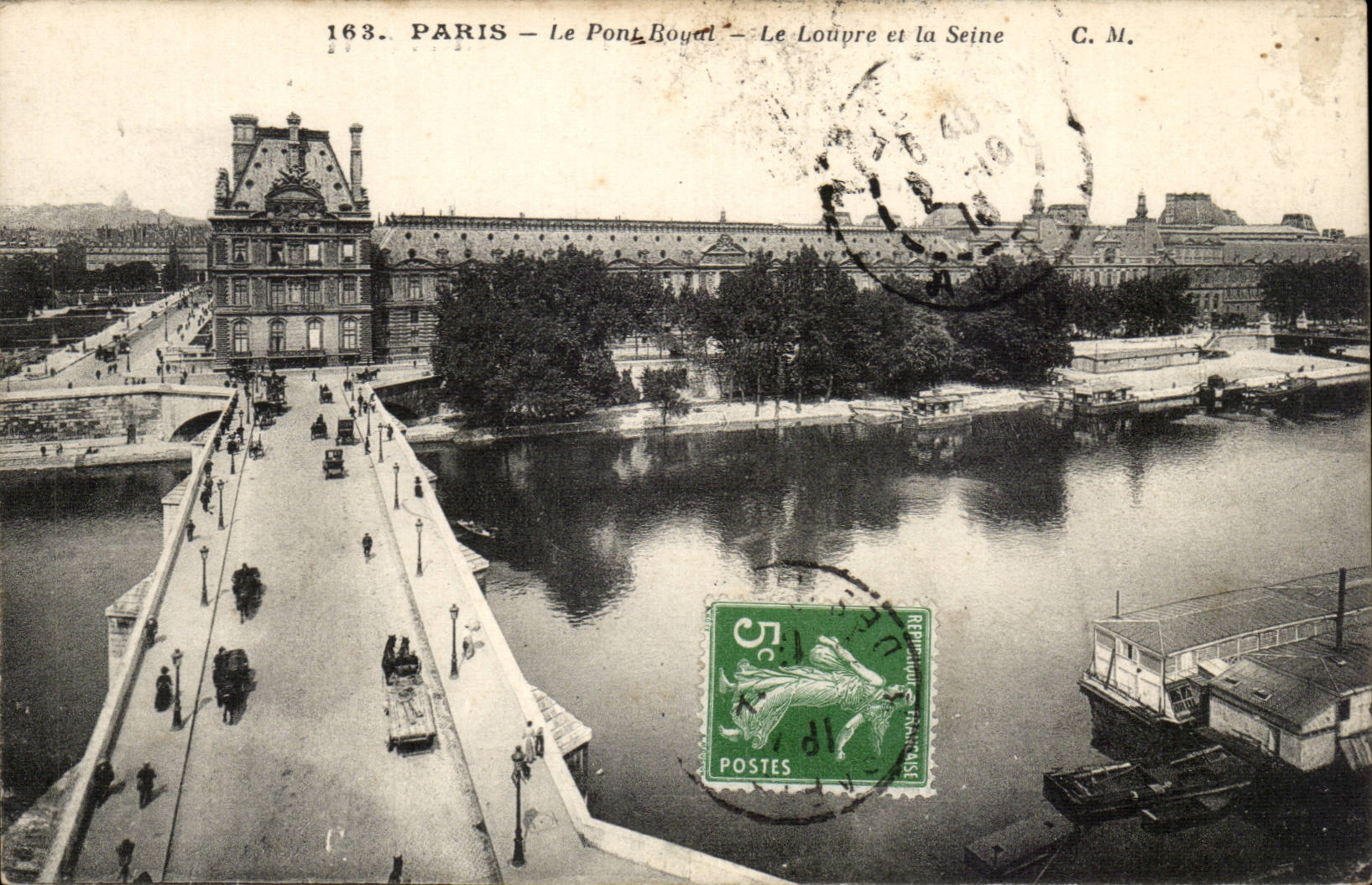 Paris - 1 - Le Pont Royal - Le Louvre et la Seine - CPA 