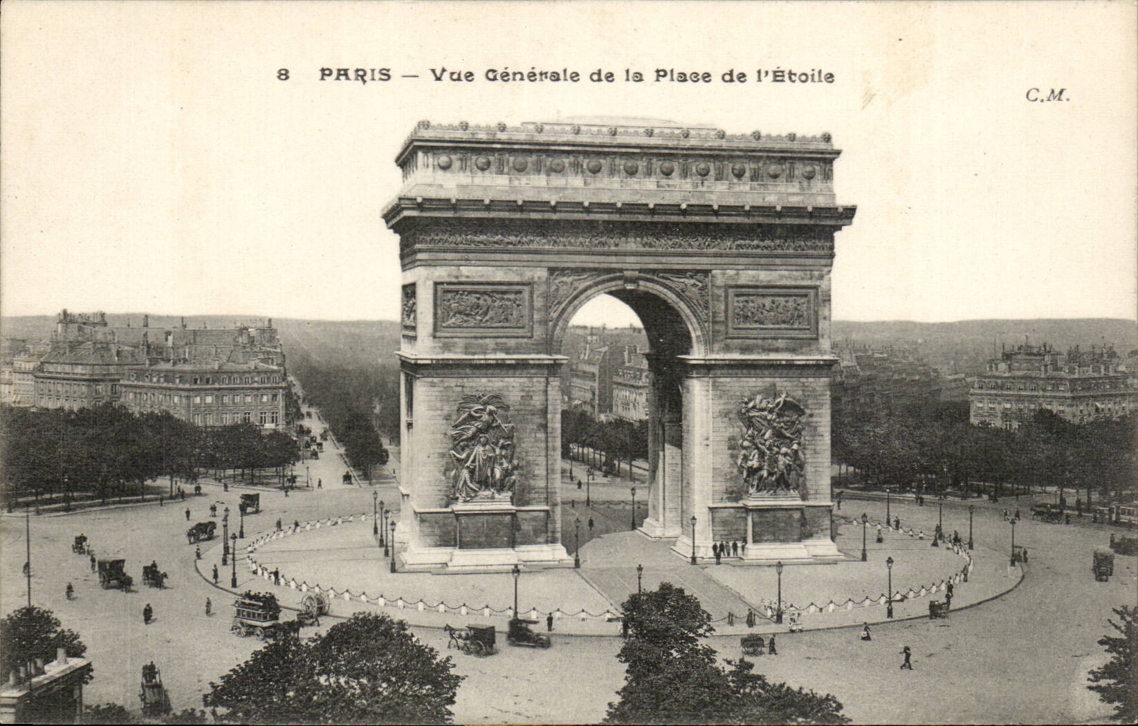 Paris - 8 - View of the Place of Etoile - CPA