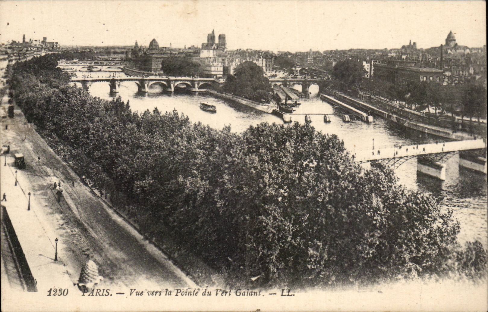 Paris 1 - Vue vers la Pointe du Vert Galant - CPA 