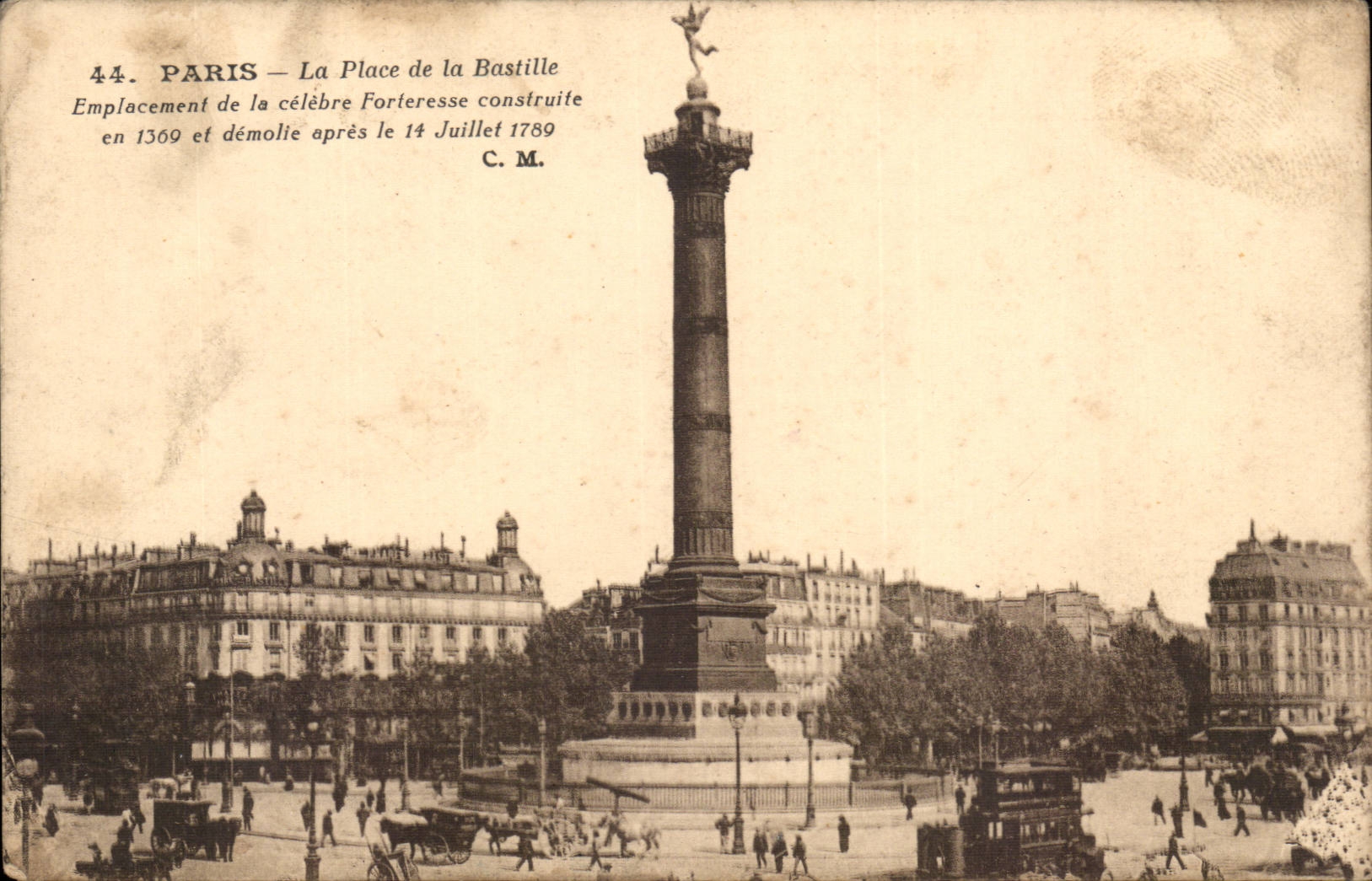 Paris - 10 - the Place of the Bastille - CPA