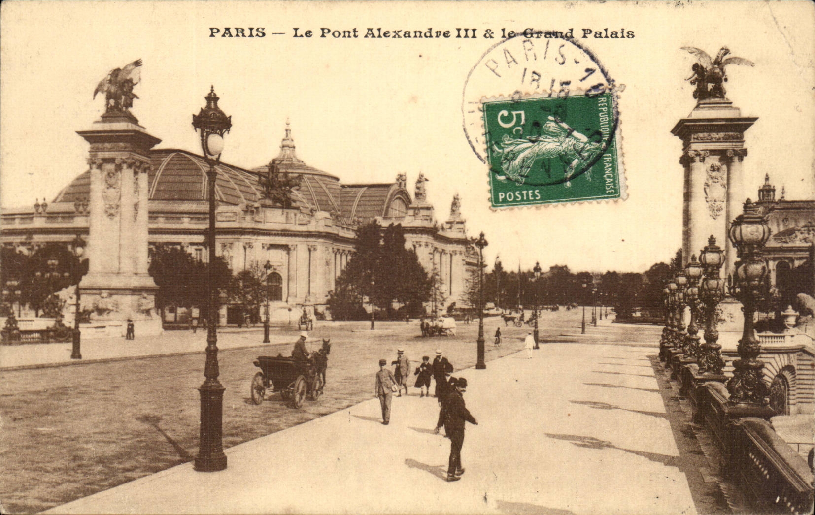 Paris - 8 the Bridge Alexandre III and Granbd Palate CPA