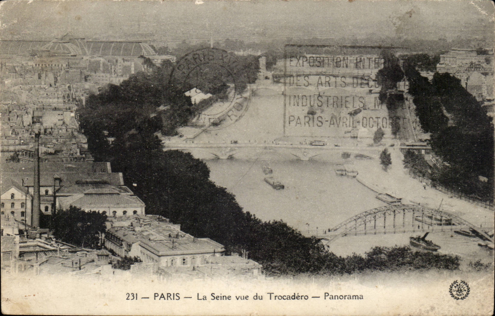 Paris - 16 - La Seine Vue du Trocadero CPA 