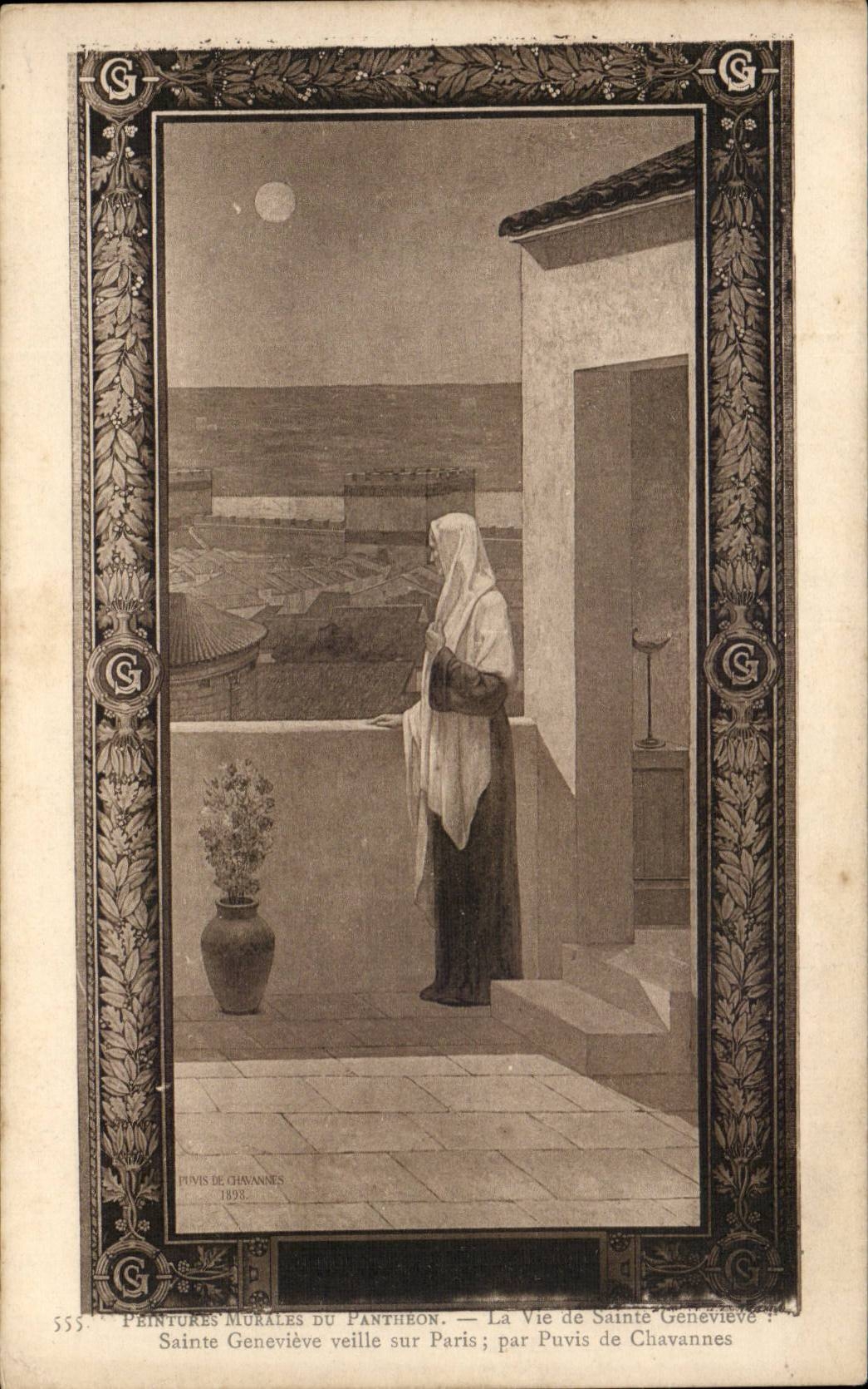 Paris - 5 - the Pantheon - Mural - Life of Sainte Genvieve - Pavis de Chavanne - CPA -