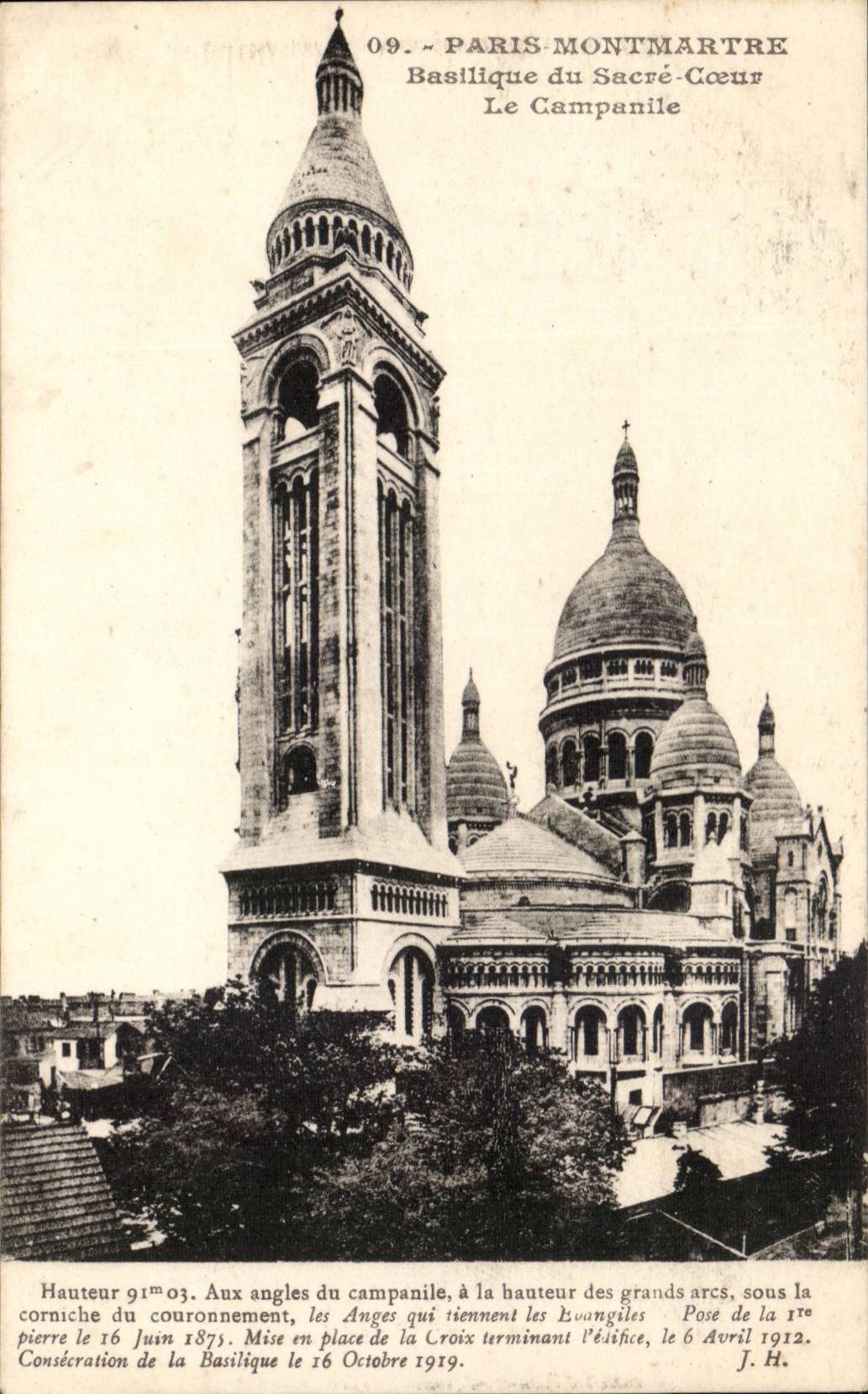 Paris - 14 - Montmartre - Basilica of the Sacring Heart - the Bell-tower - CPA -