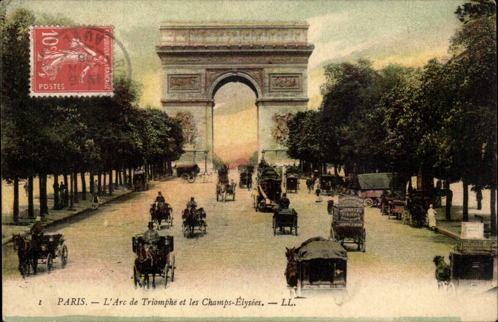 Paris - 8 - Arc de Triomphe and the Elysees Fields - CPA -