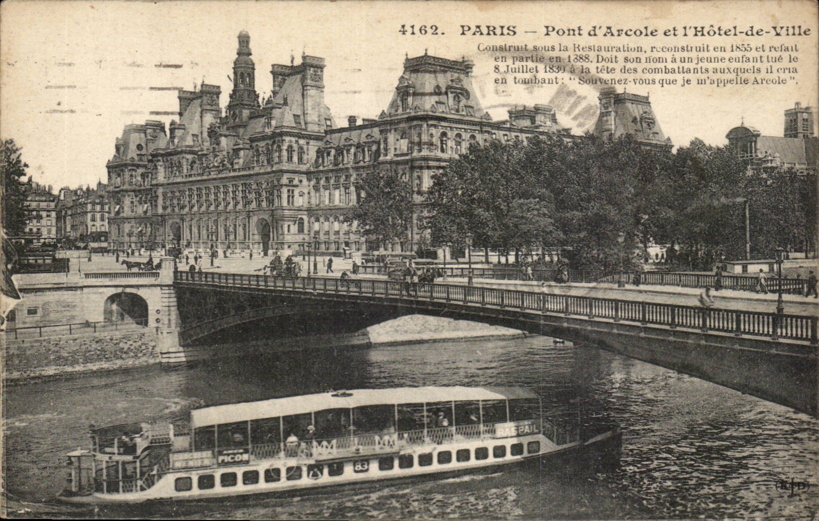 Paris - 4 - Le Pont d'Arcoe et l'Hotel de Ville - CPA 