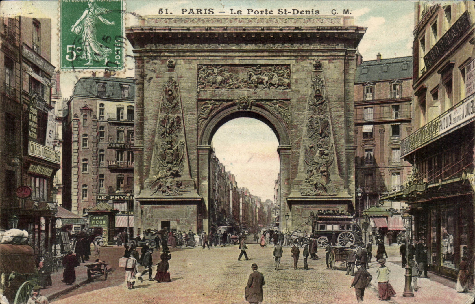 Paris - 10 - the Gate St Denis - CPA