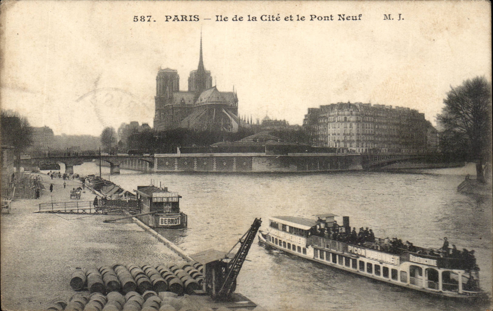 Paris - 5 - Island of the ISCED and the Bridge Last nine CPA