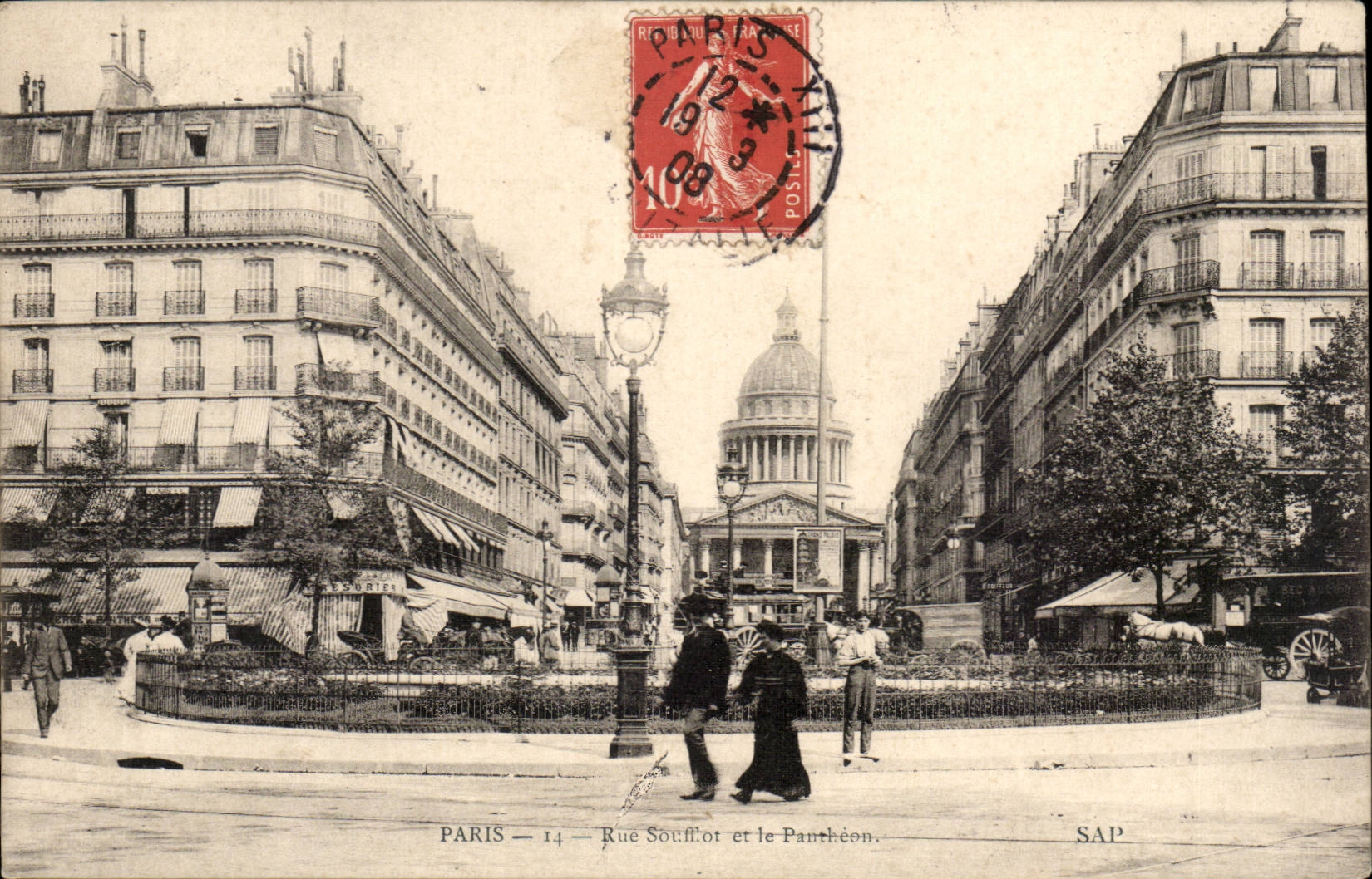 Paris 5 - Street Soufflot and the Pantheon - - CPA