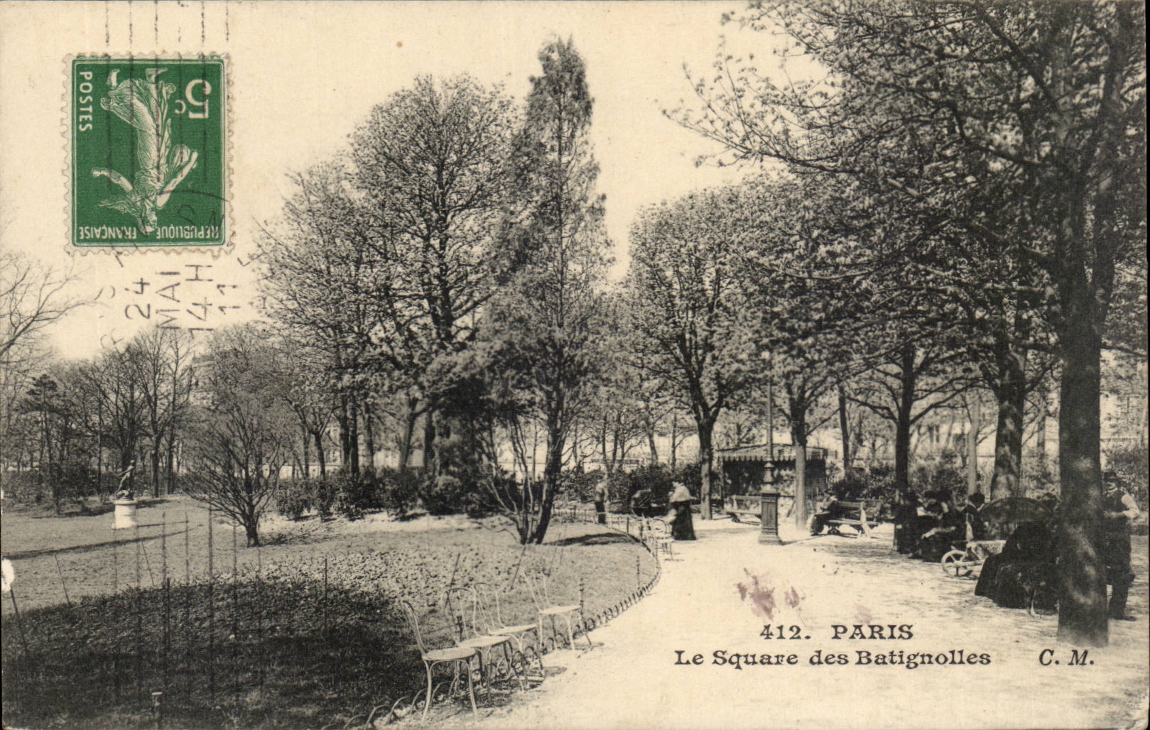 Paris 17 - Public garden of Batignolles - CPA