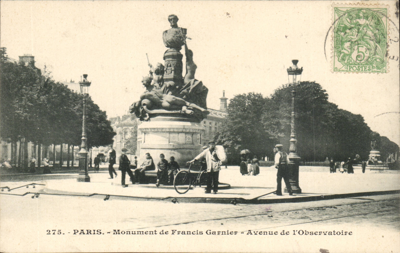 Paris 12 - Monument de Francis Garnier Avenue de l'Observatoire - velo - Cyclisme - CPA 