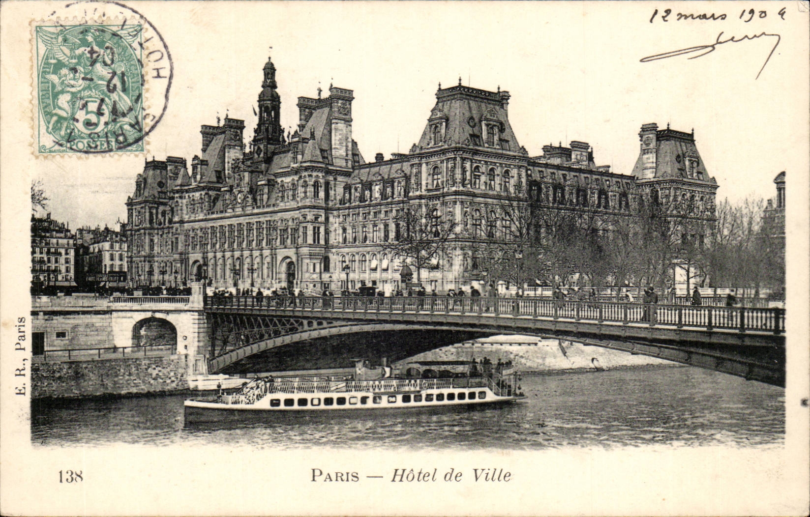 Paris - 4 - Hotel de Ville CPA 