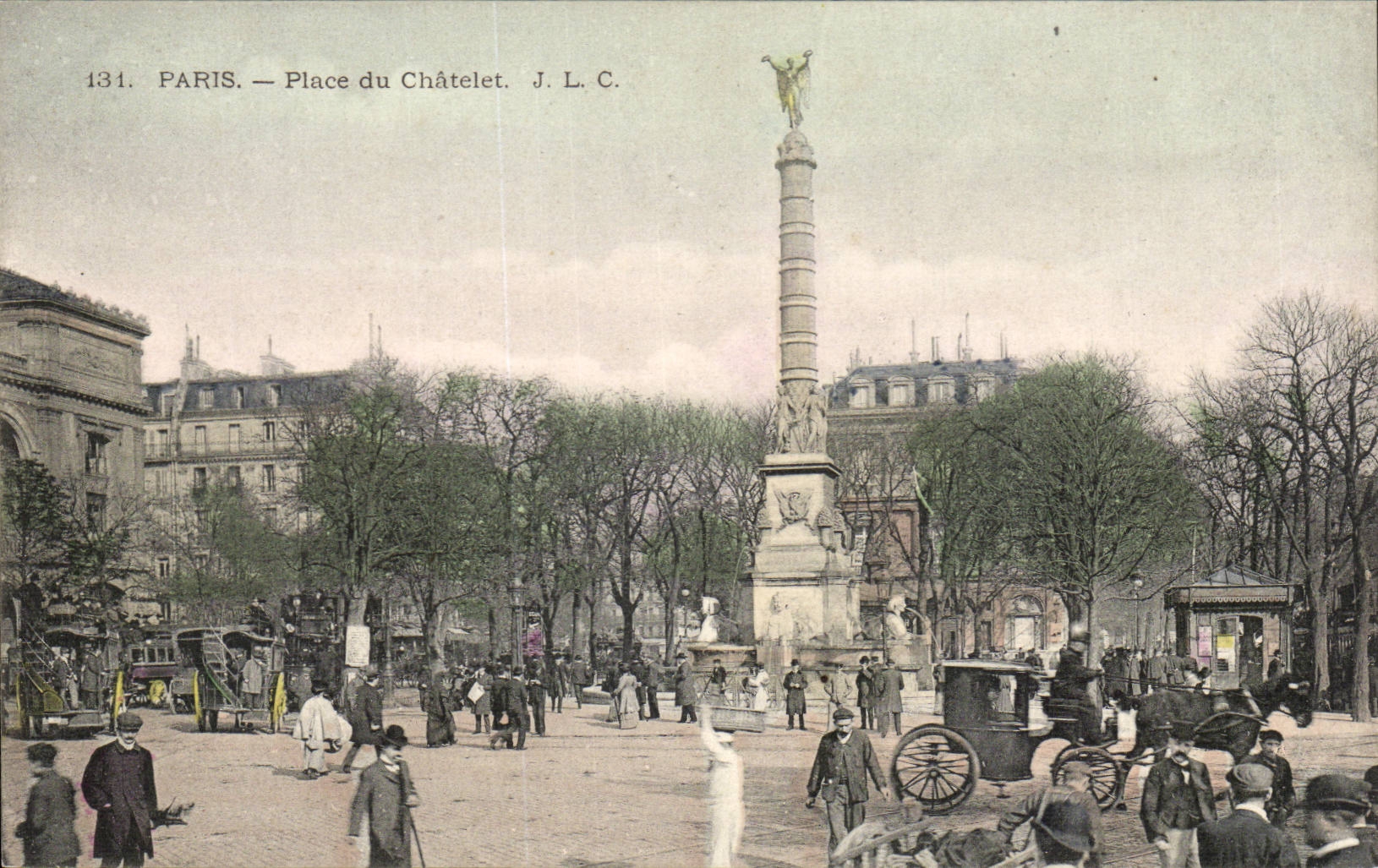 Paris - 1 - Place de Chatelet - automobile - CPA