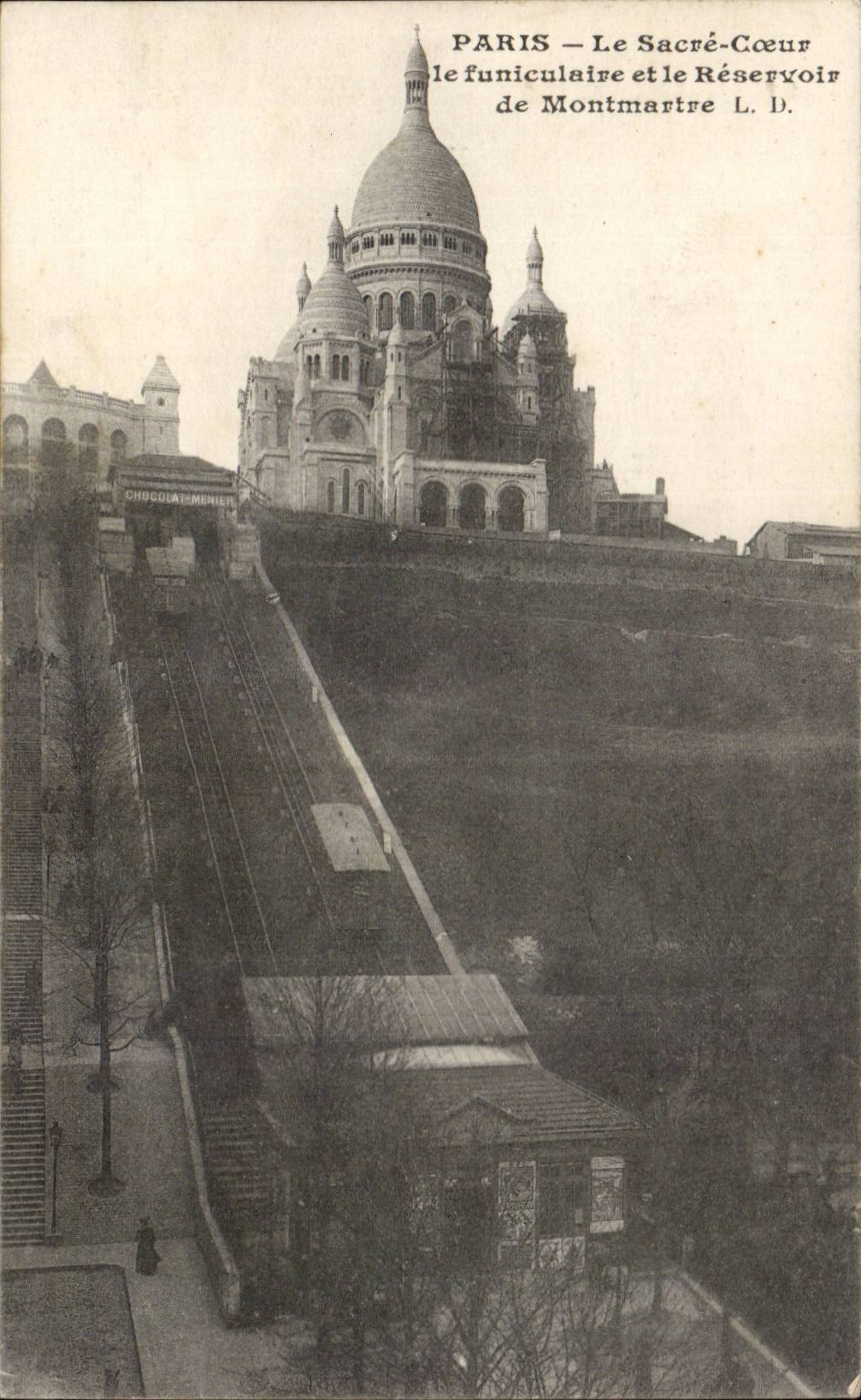 Paris - 14 - Montmartre - the Funicular and the Sacring Heart - CPA
