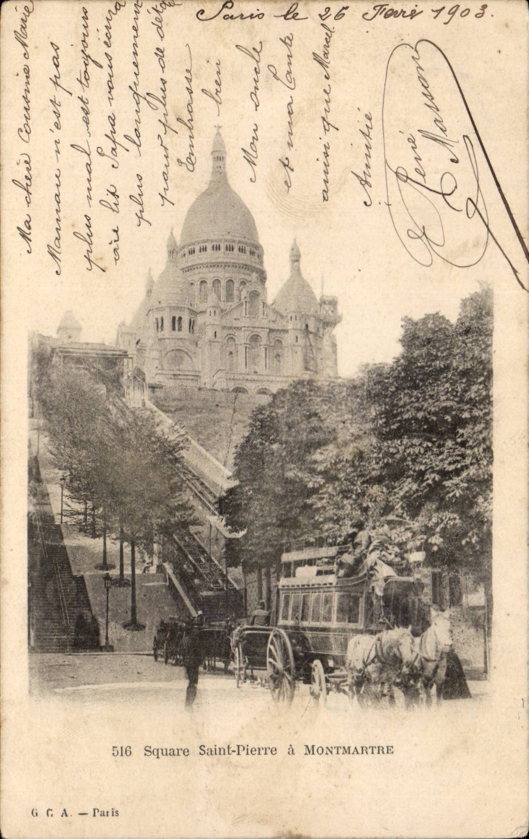 Paris - 14 - Montmartre 1903 - the Sacring Heart - CPA