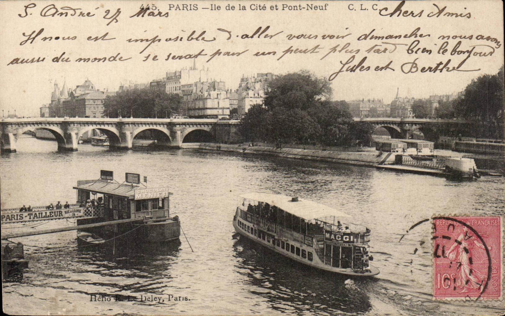 Paris - 1 -- Ile de la Cite et Pont Neuf CPA 