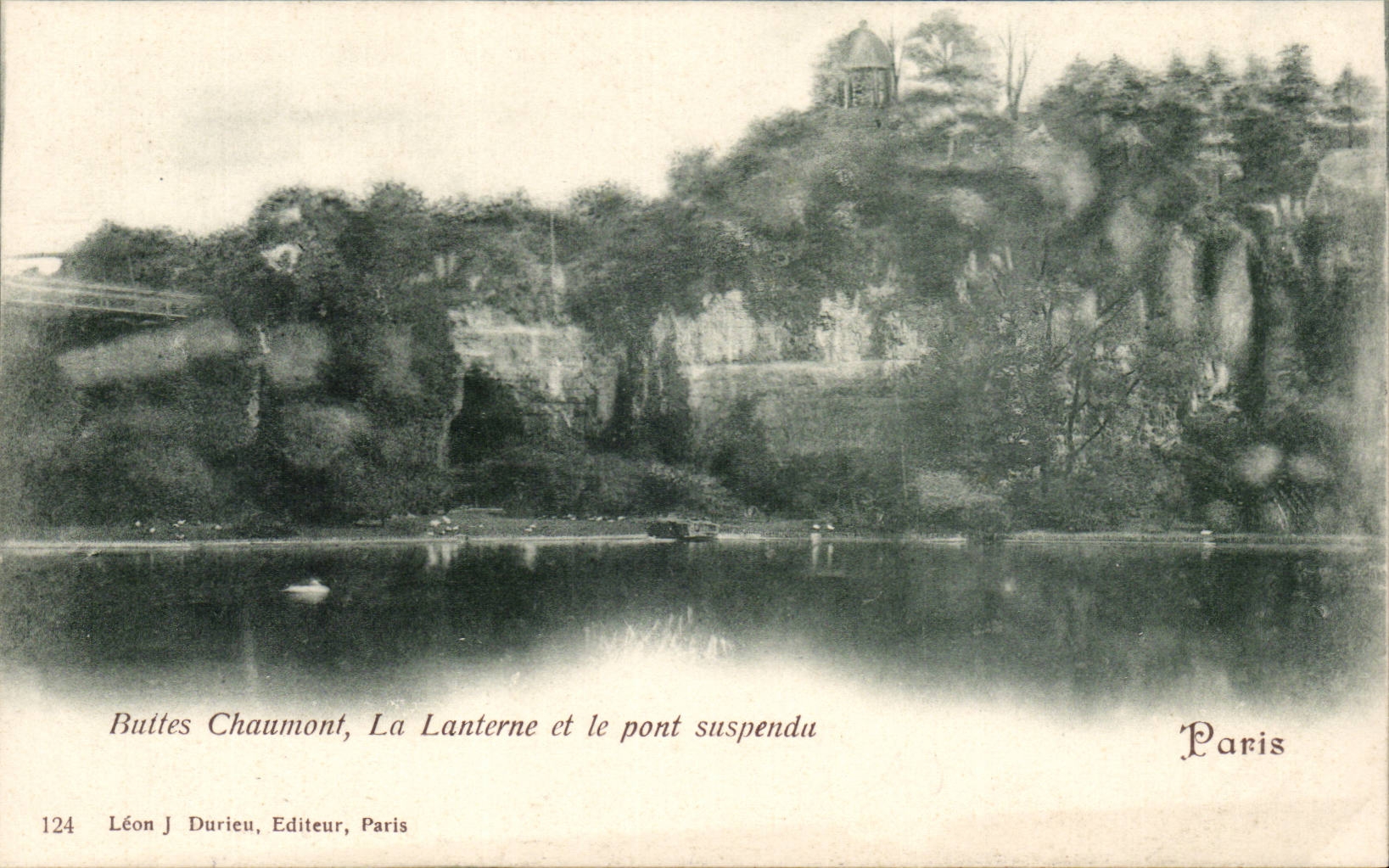 Paris 19 - Chaumont hillocks - the Lantern and Suspended bridge CPA