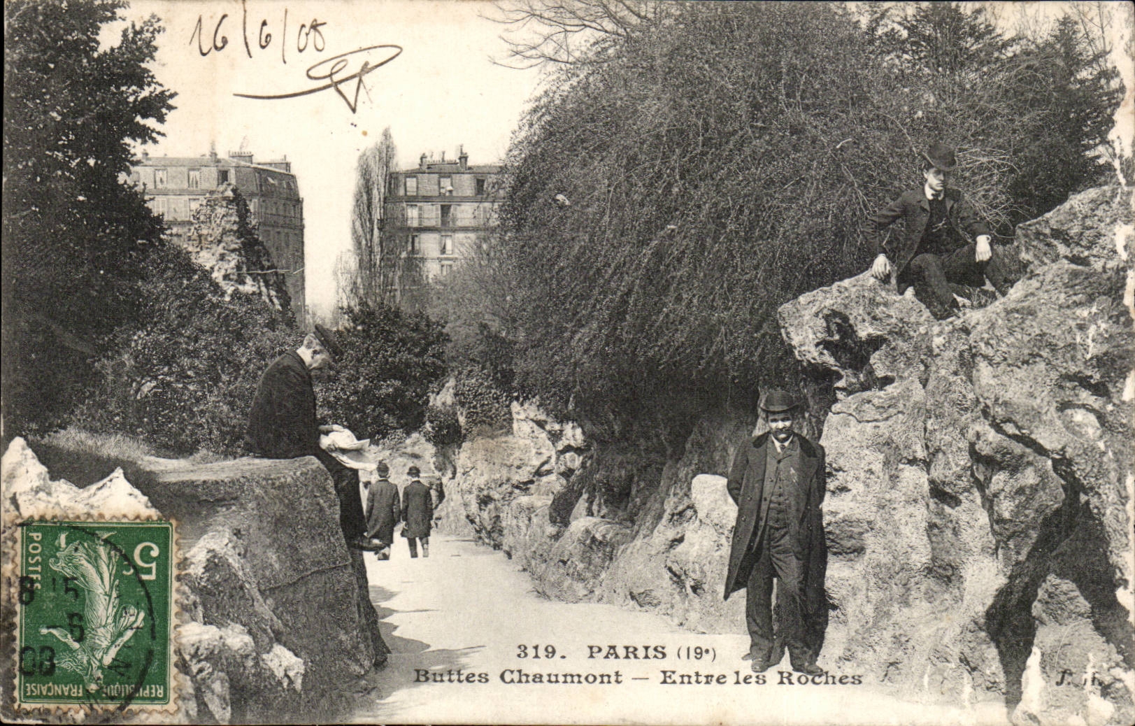 Paris 19 - Chaumont hillocks - Entrance Rocks - CPA