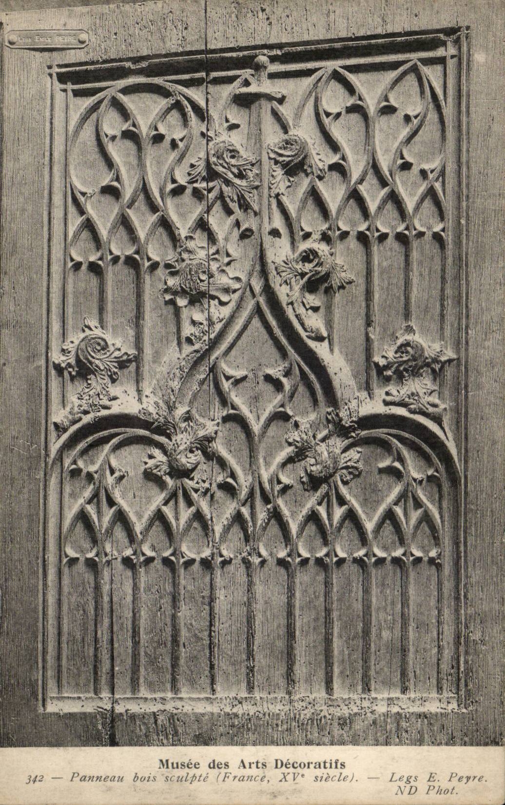 Paris 10 - Museum of Decoratiofs Arts - Panel wood carves - CPA