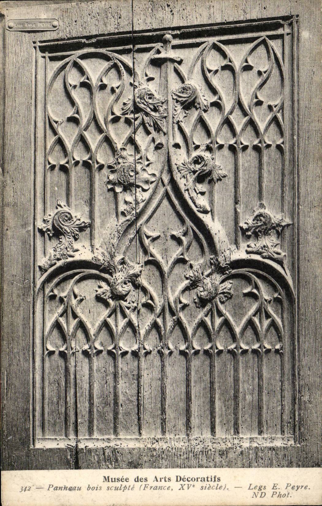 Paris 10 - Museum of Decoratiofs Arts - Panel wood carves - CPA