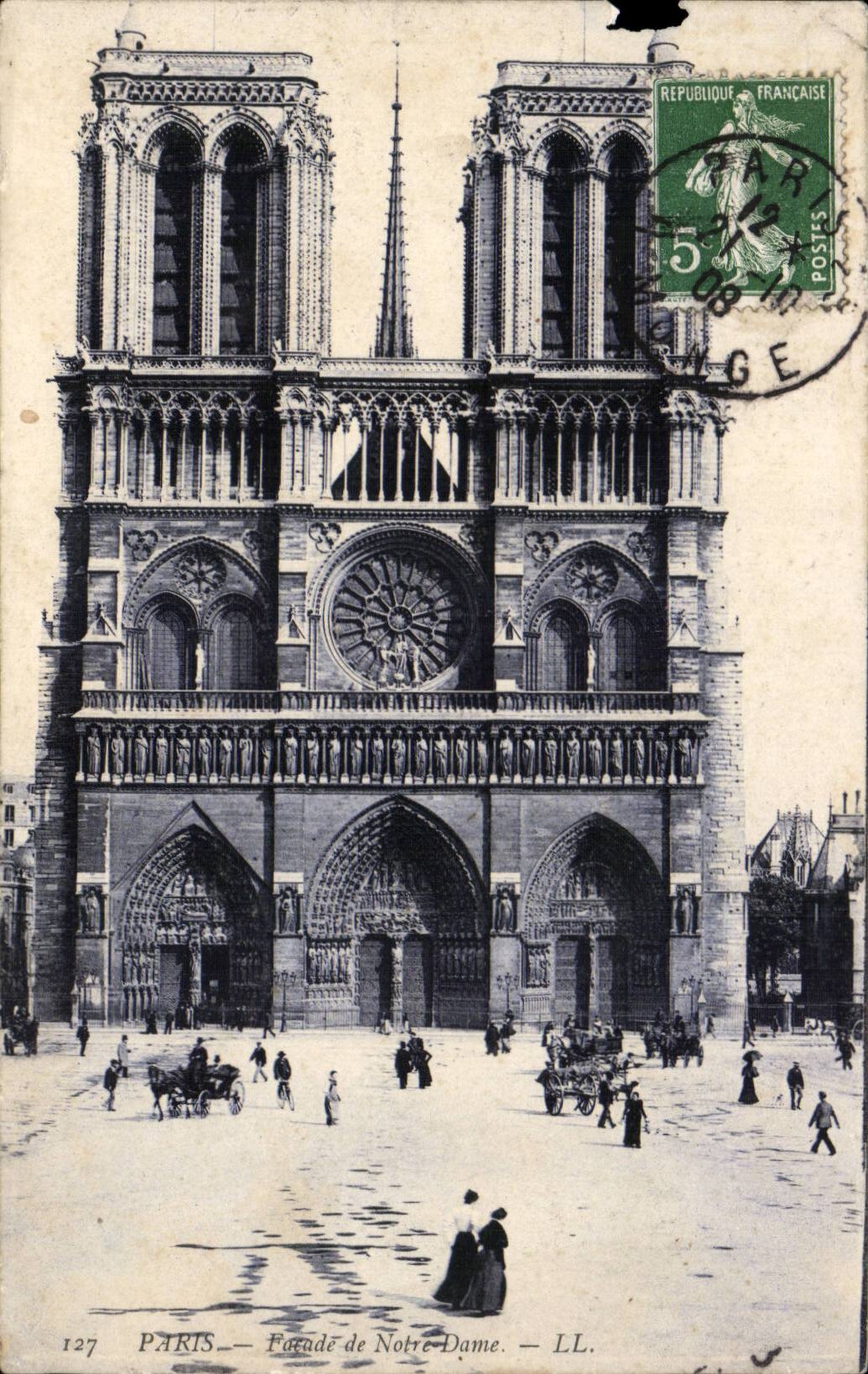Paris 4 - Facade de Notre Dame - CPA 