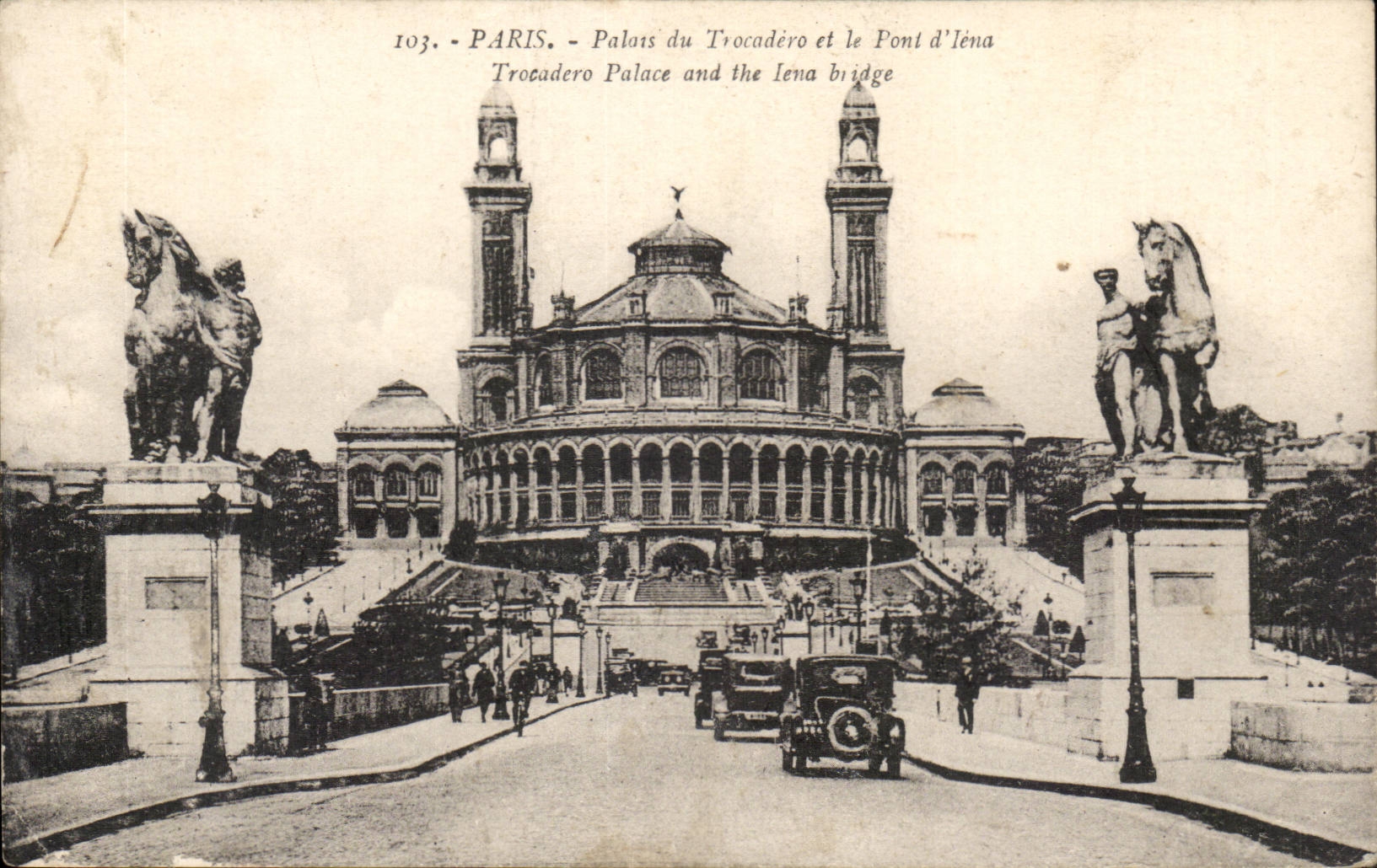 Paris CPA Palate of Trocadero and the bridge of Iena