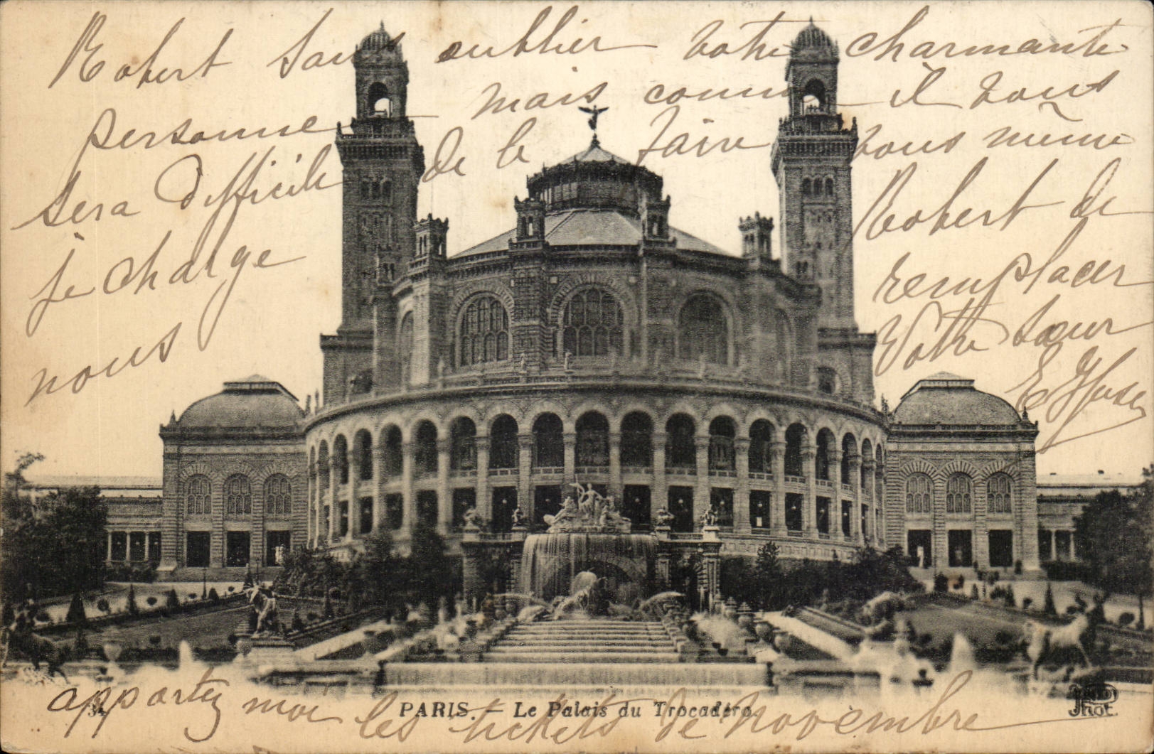Paris CPA the palate of Trocadero