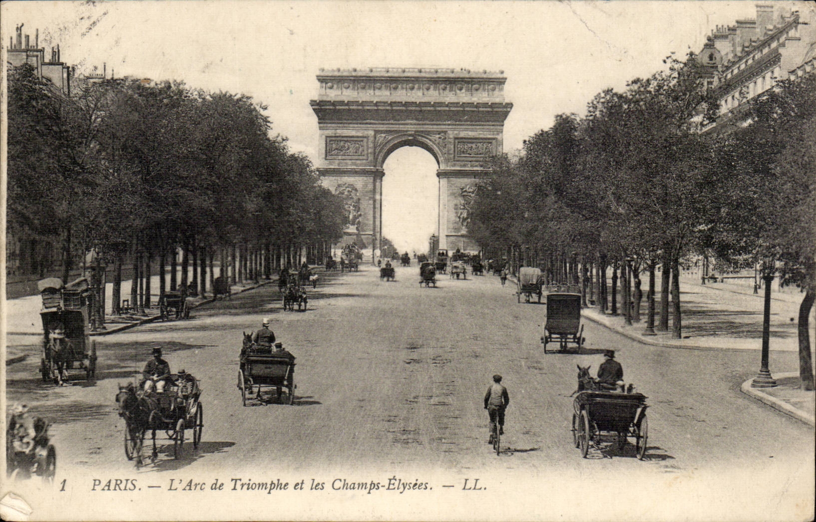 Paris CPA Arc de Triomphe and the Elysees Fields
