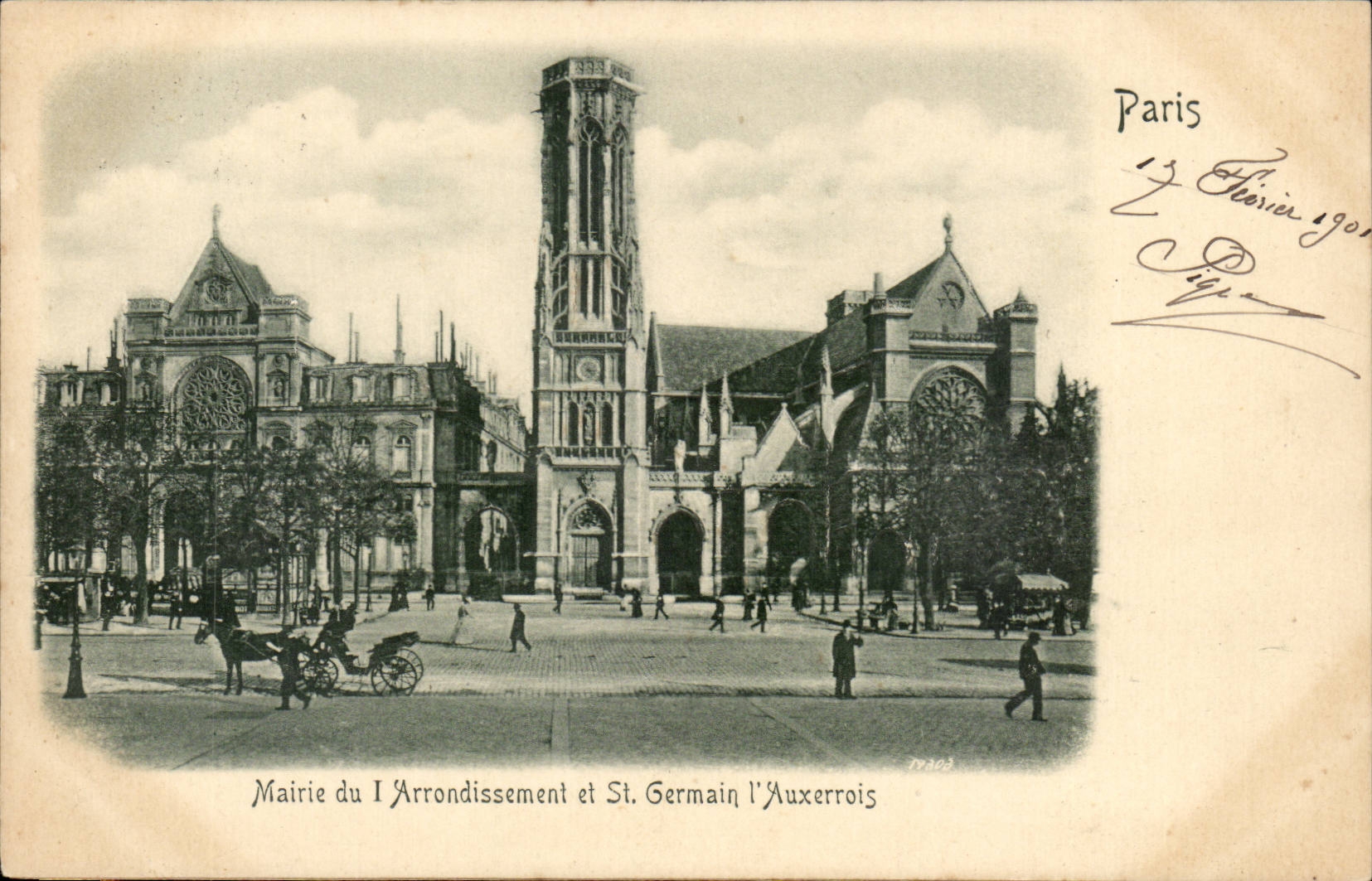 Paris CPA Mairie de l'arrondissement et Saint Germain l'auxerrois (dessin en relief !) 