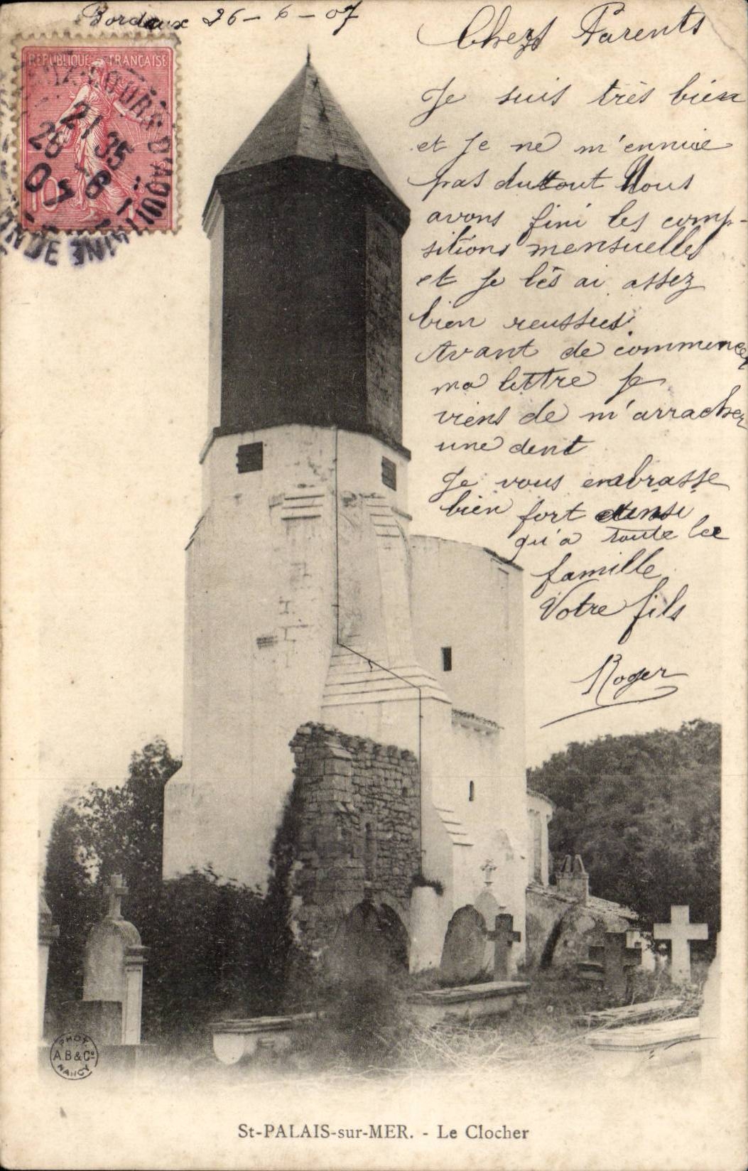 Saint Palate on sea CPA the bell-tower